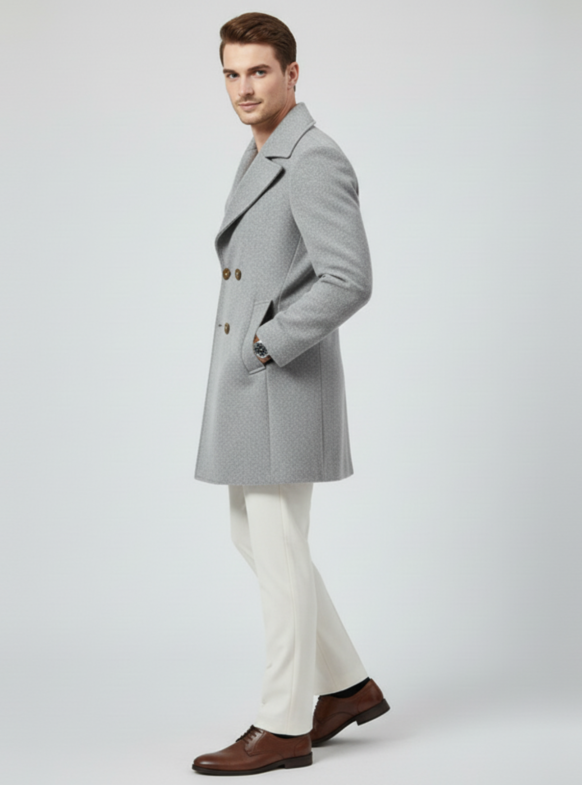 Double-Breasted Wool Overcoat