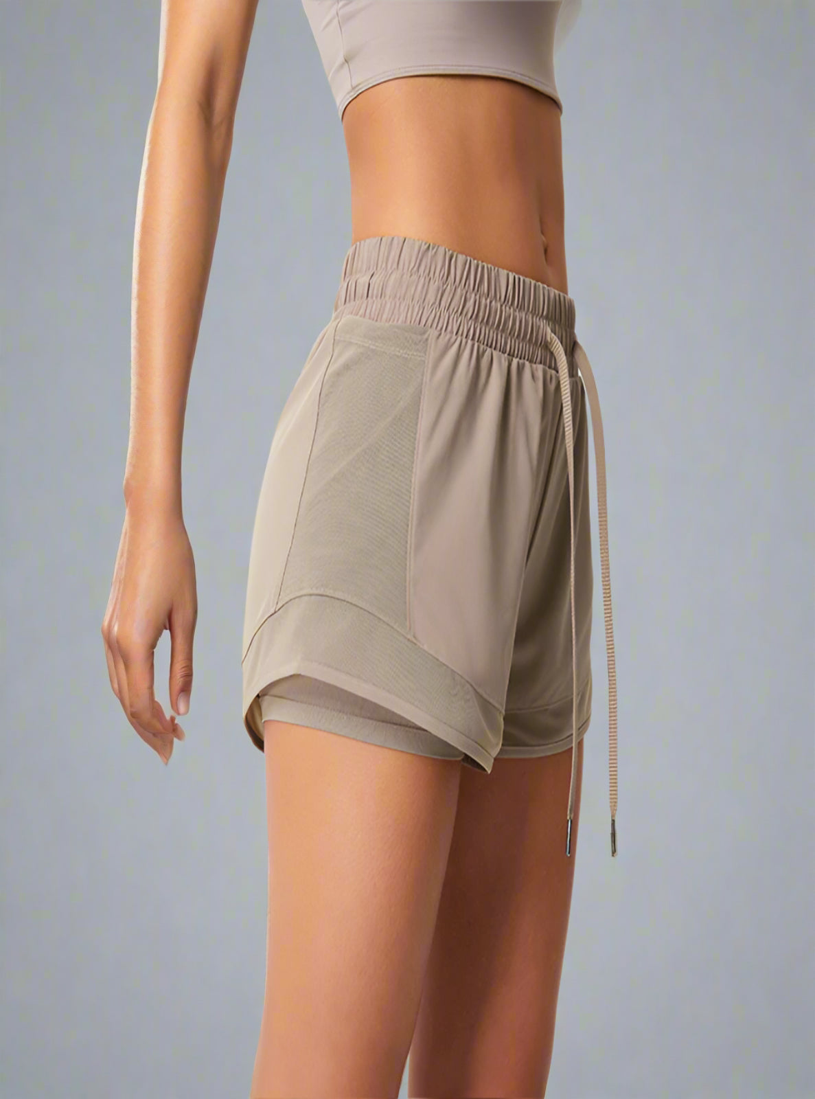 Double-Layered Running Shorts on a white background