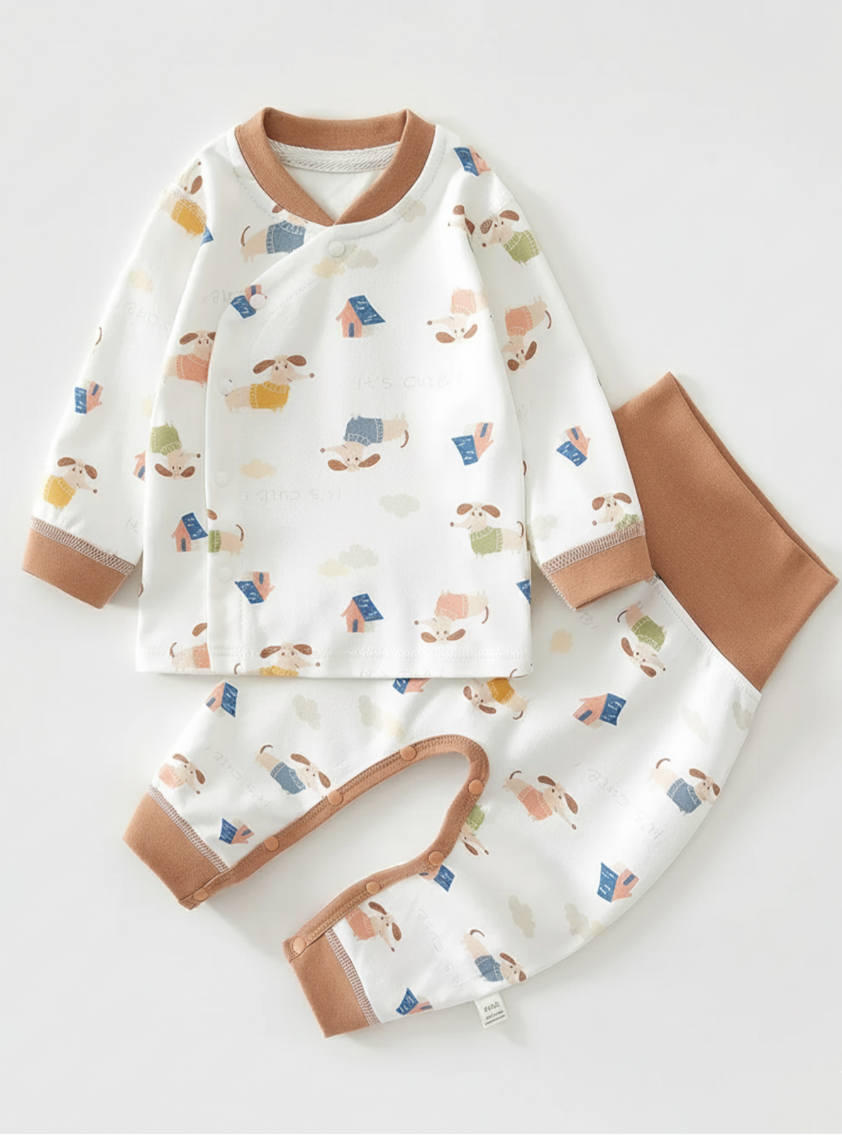 Children's pajama set with cartoon design on a white background
