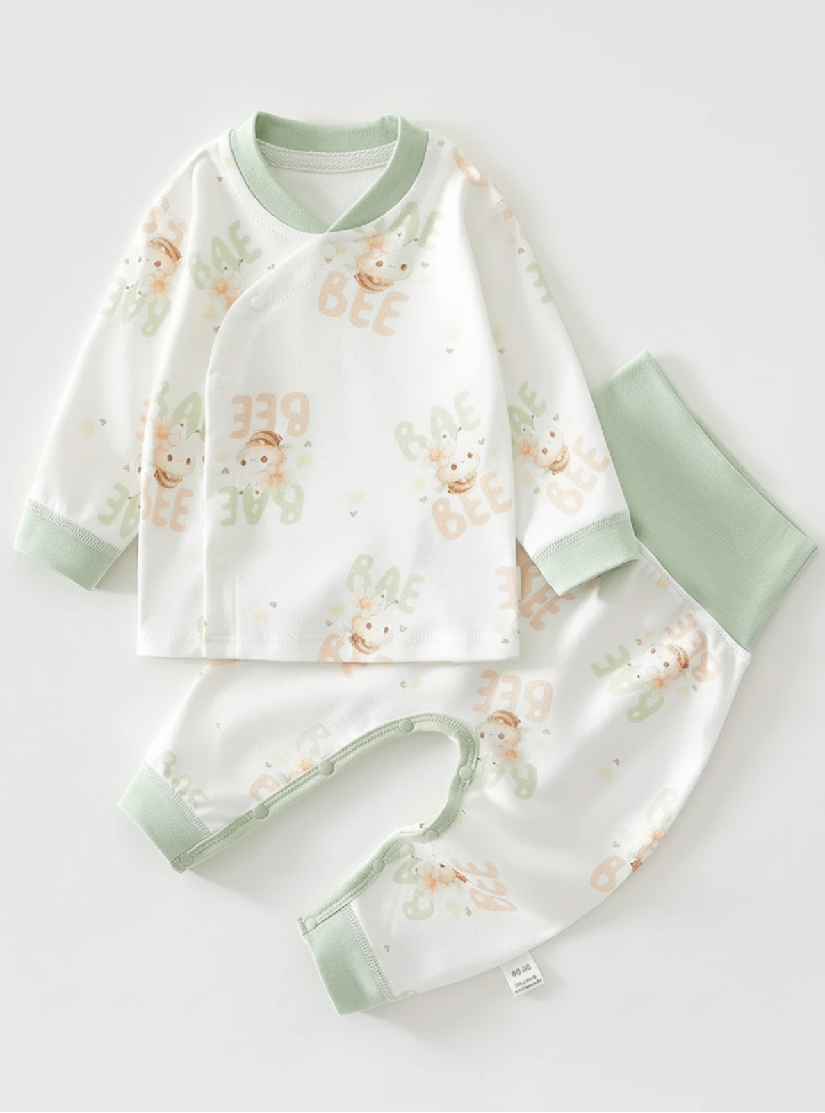 Children's pajama set with animal pattern on a white background