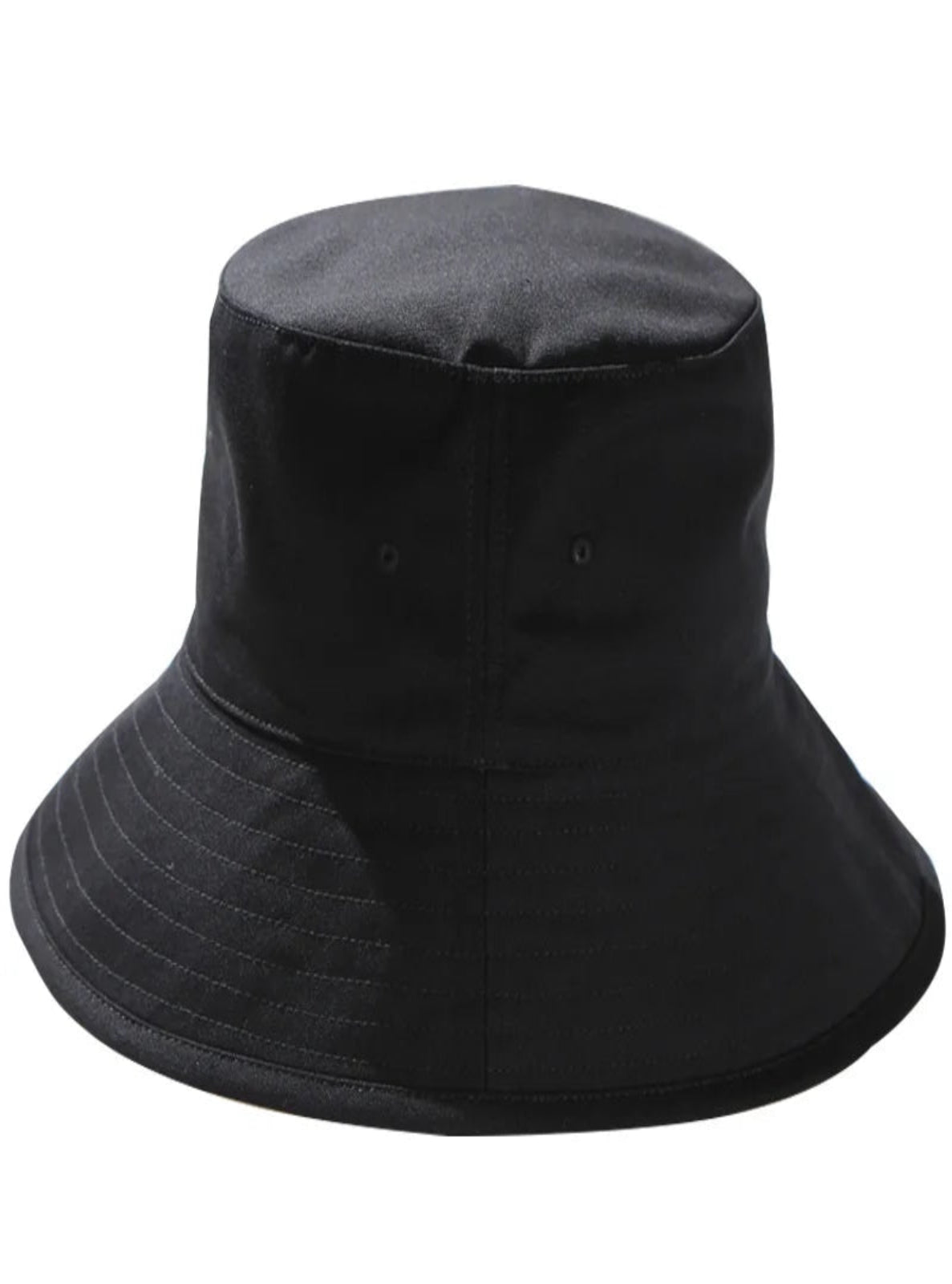 Black bucket hat on a white background