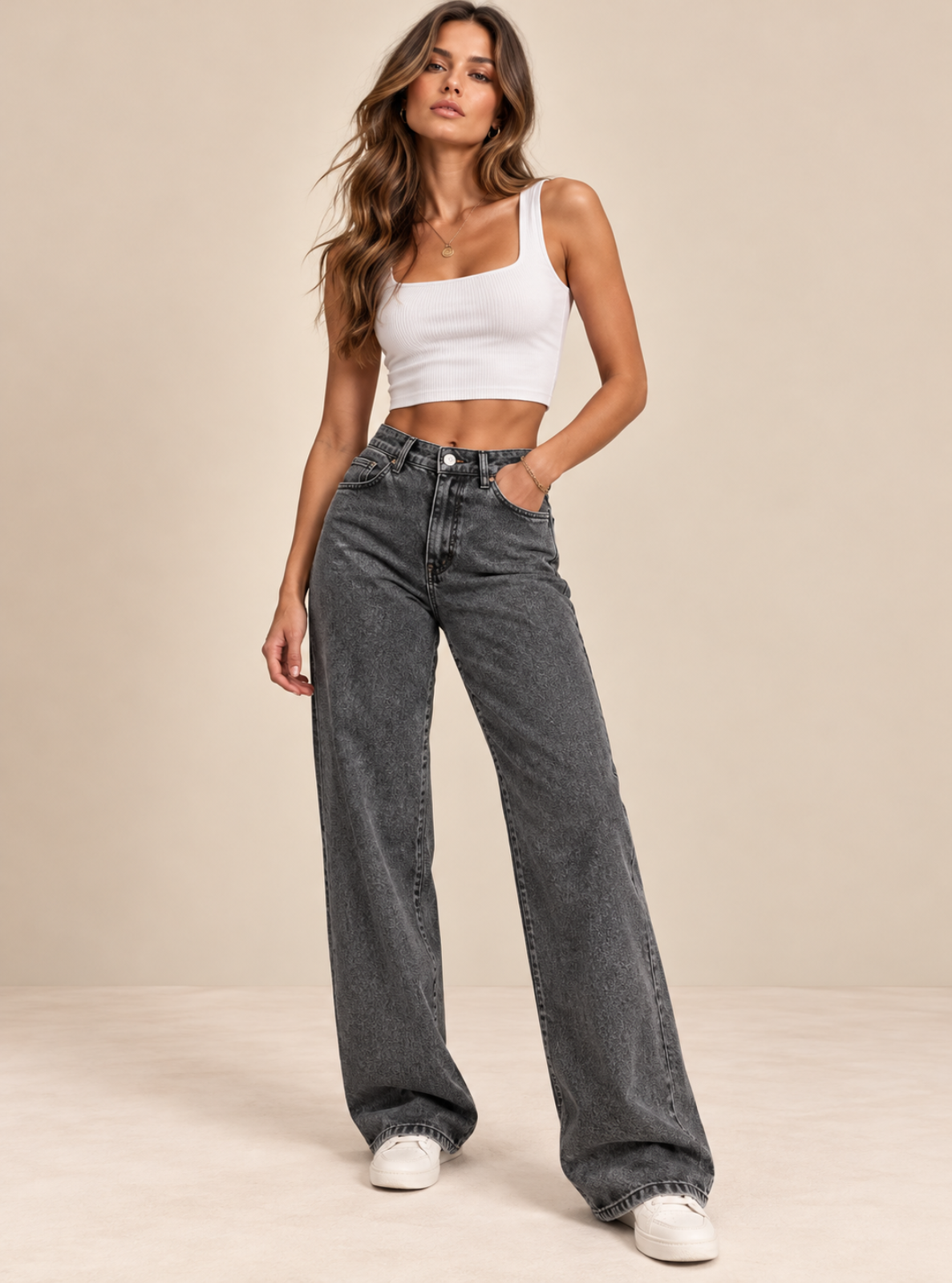 High-Waist Wide-Leg Jeans