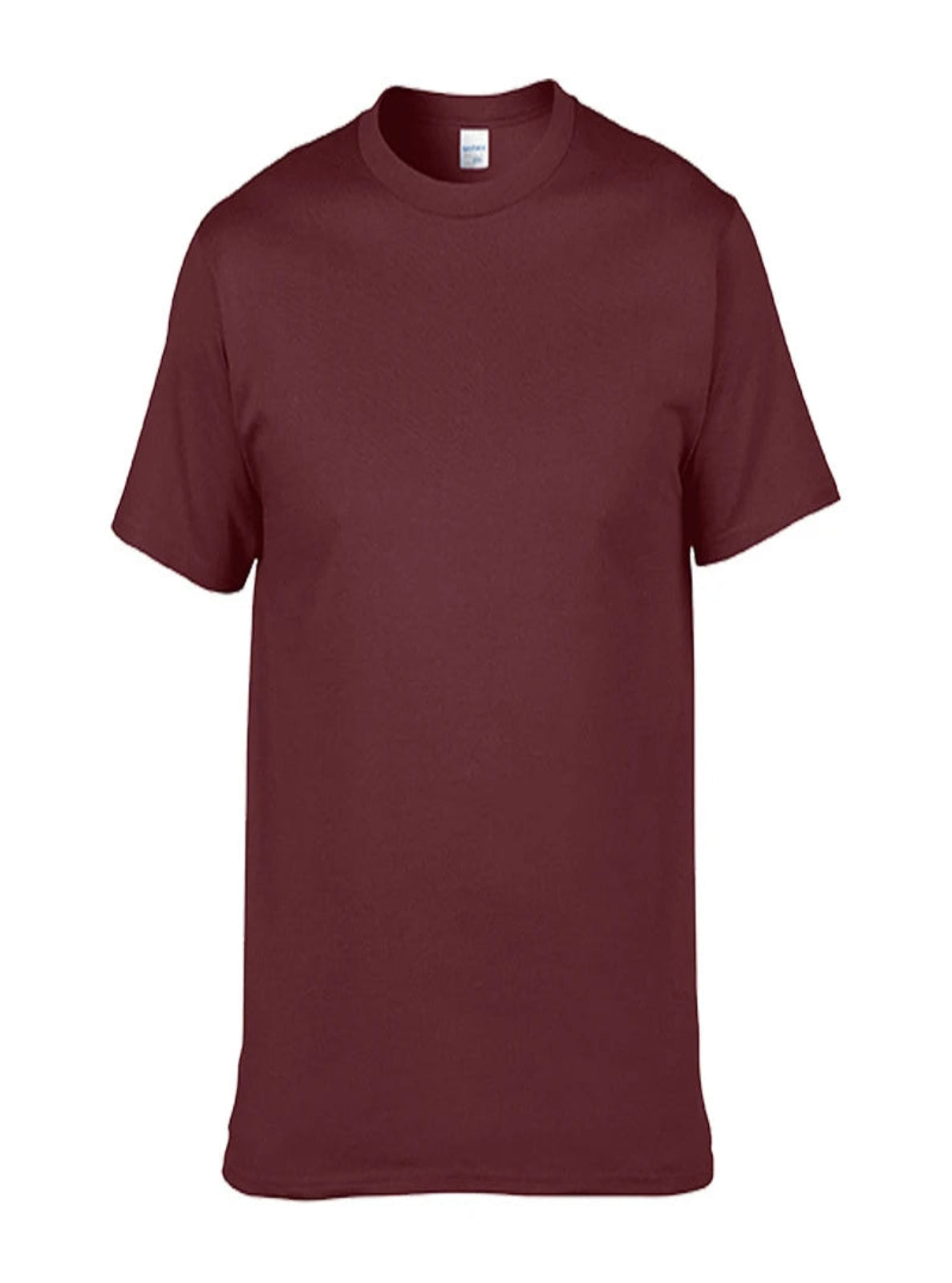 Maroon t-shirt on a white background