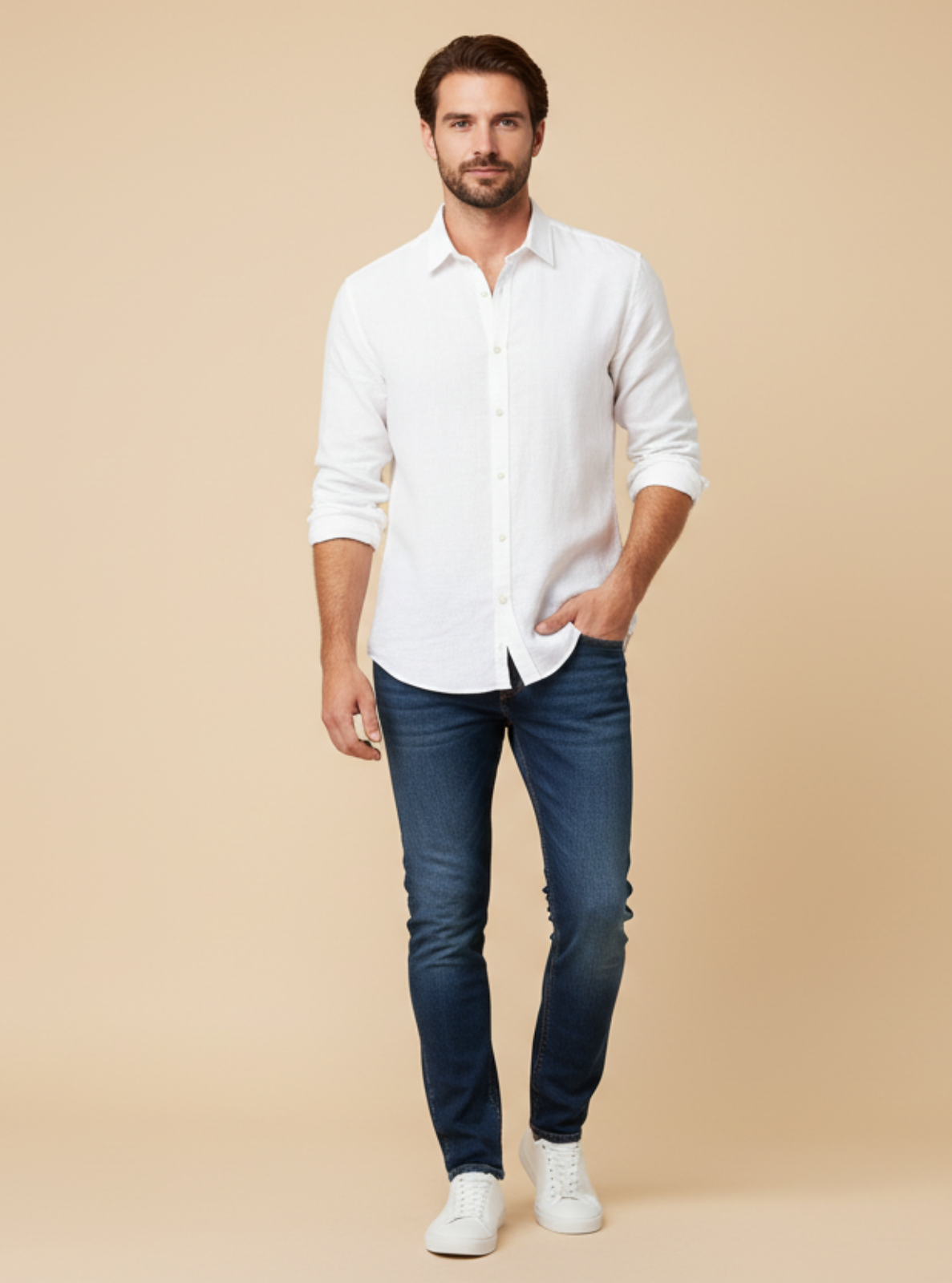 Regular Fit Linen-Blend Shirt