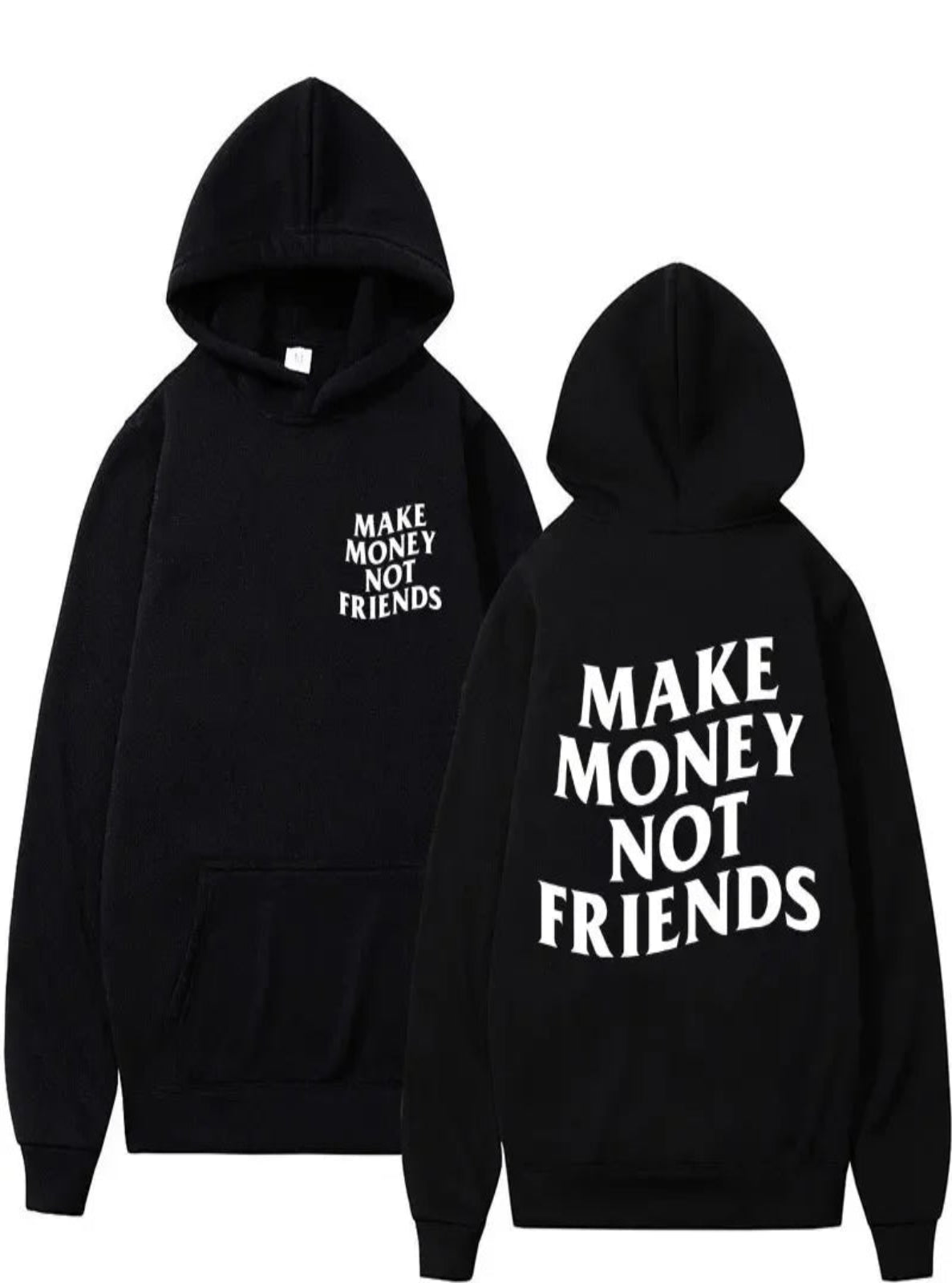 Black Loose-Fit Printed Hoodie