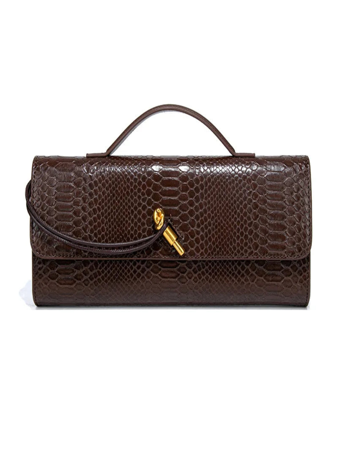 Crocodile Embossed Clutch Shoulder Bag