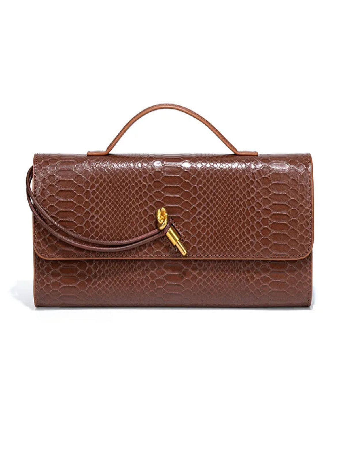 Crocodile Embossed Clutch Shoulder Bag
