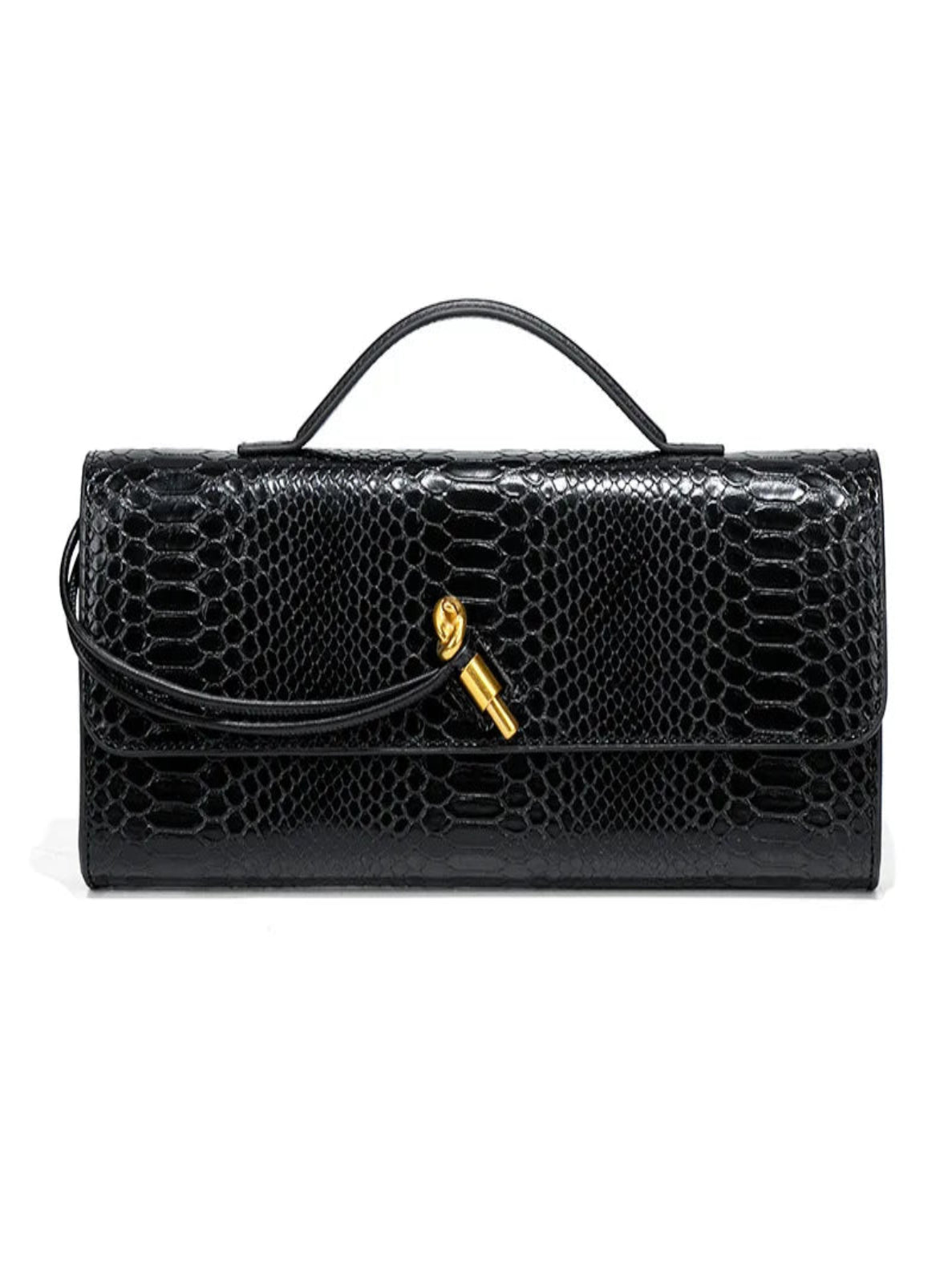 Crocodile Embossed Clutch Shoulder Bag
