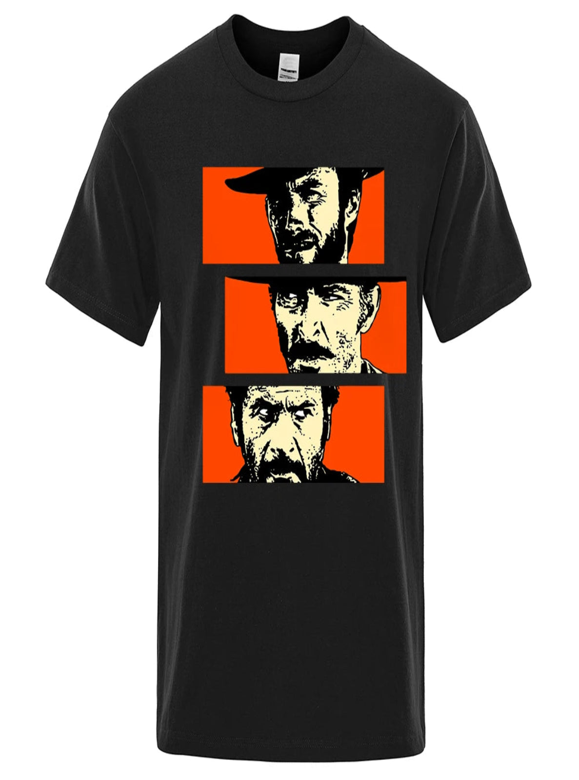 black printed t-shirt
