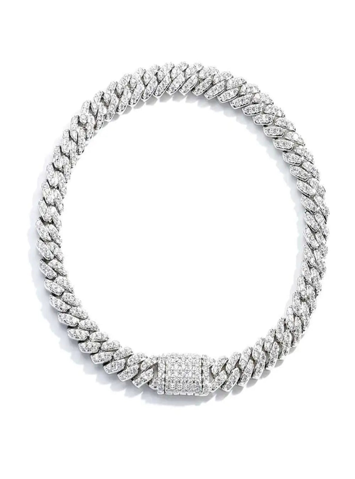 Diamond necklace on a white background