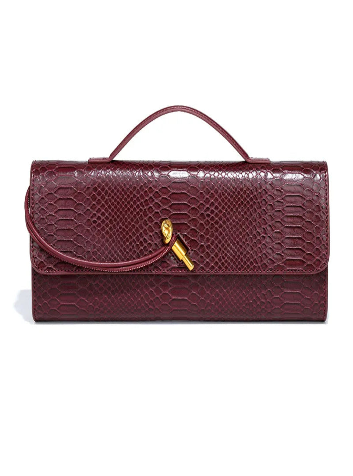 Crocodile Embossed Clutch Shoulder Bag