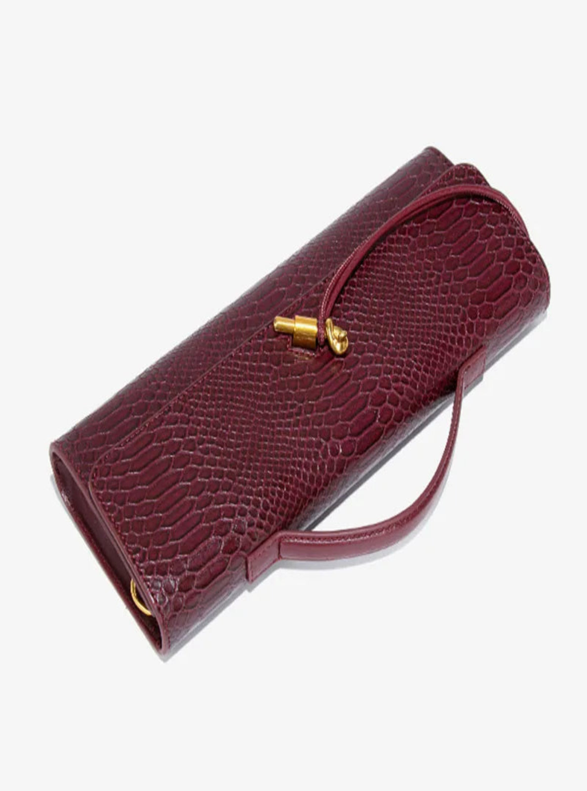 Crocodile Embossed Clutch Shoulder Bag