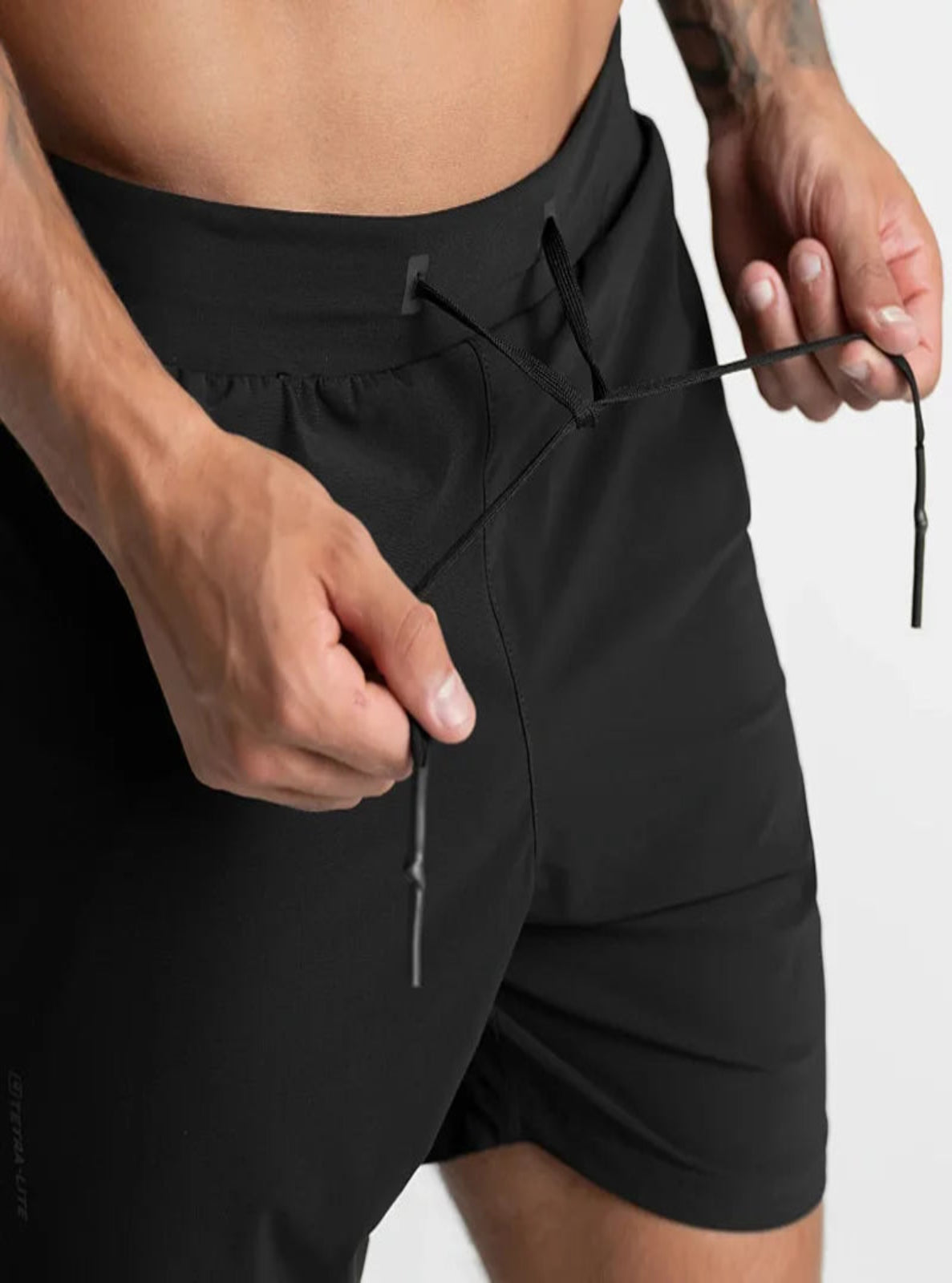 Black Mid-Length Sports Shorts
