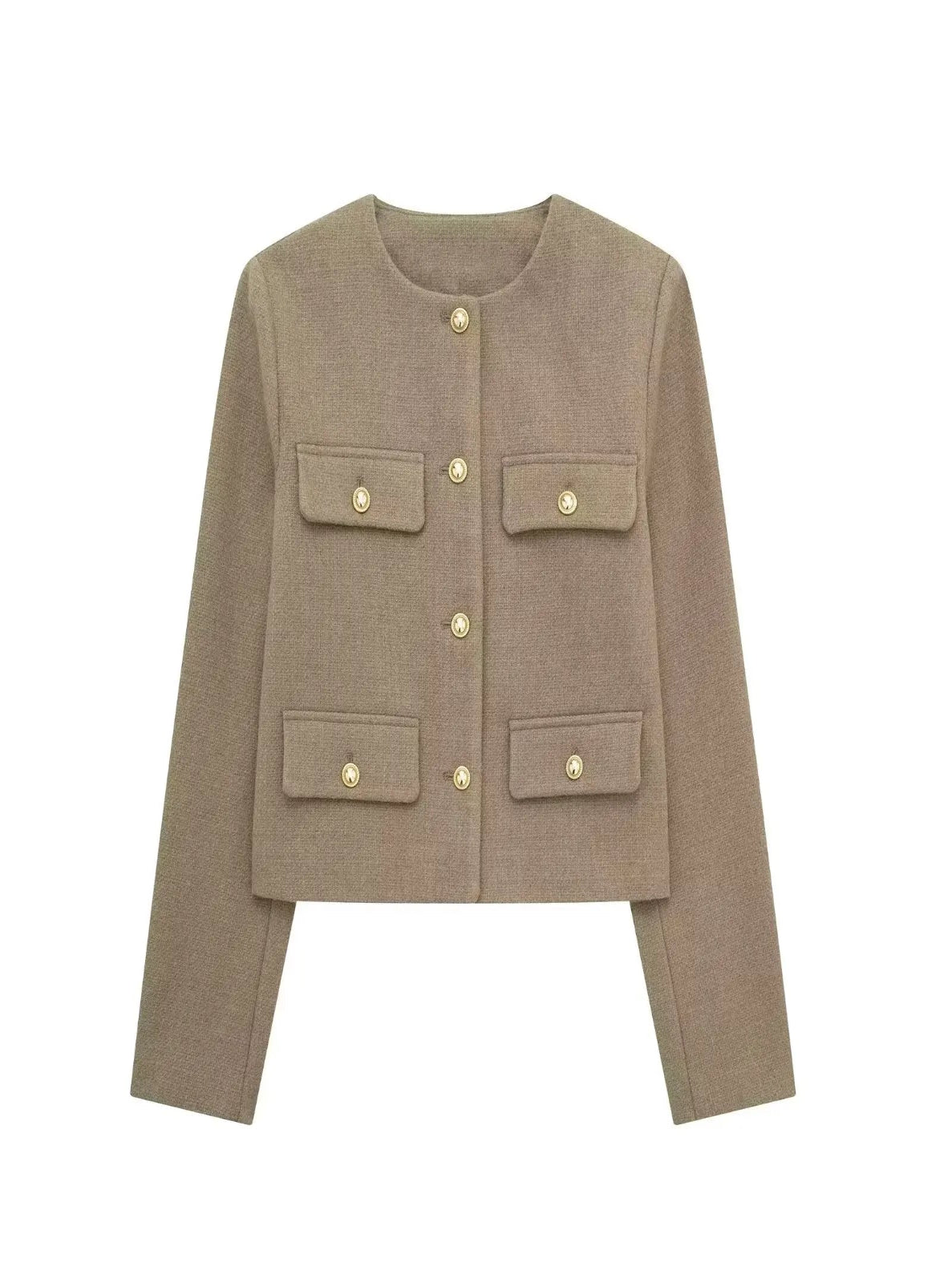 khaki textured Jacket on a white background