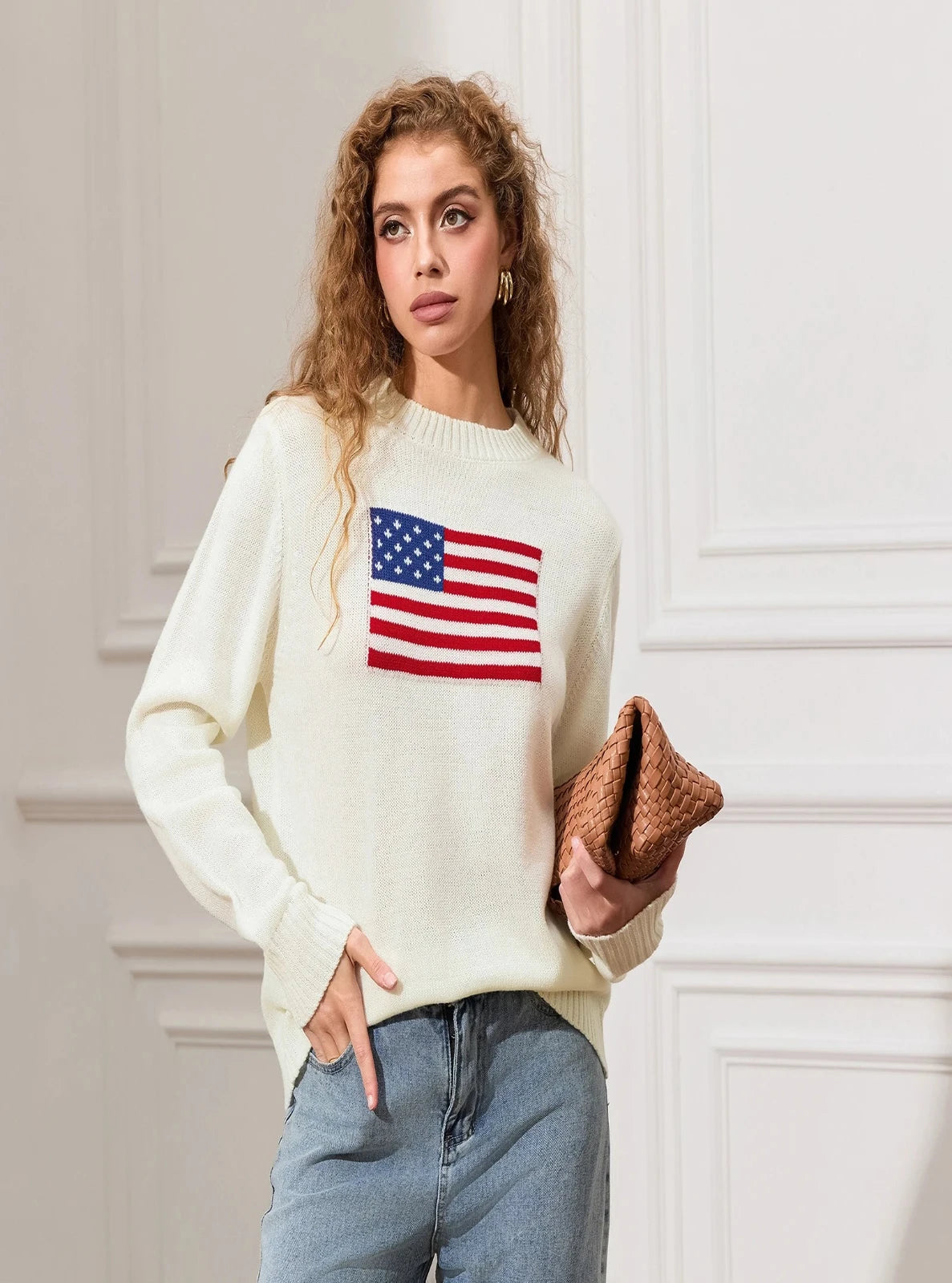 Embroidered Rib-knit Sweater