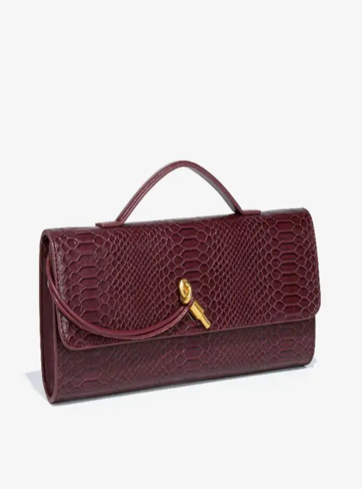 Crocodile Embossed Clutch Shoulder Bag
