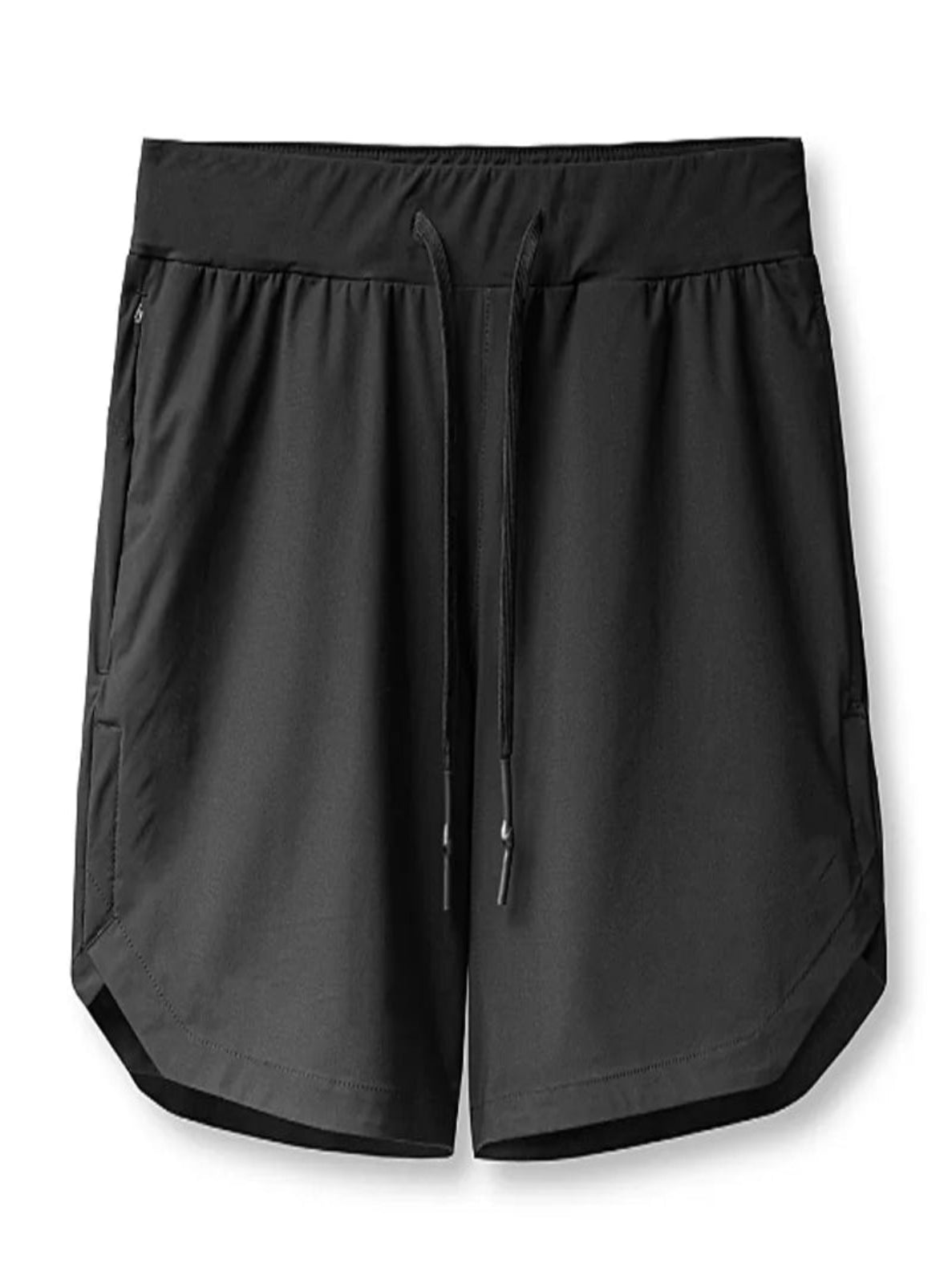 Black Mid-Length Sports Shorts