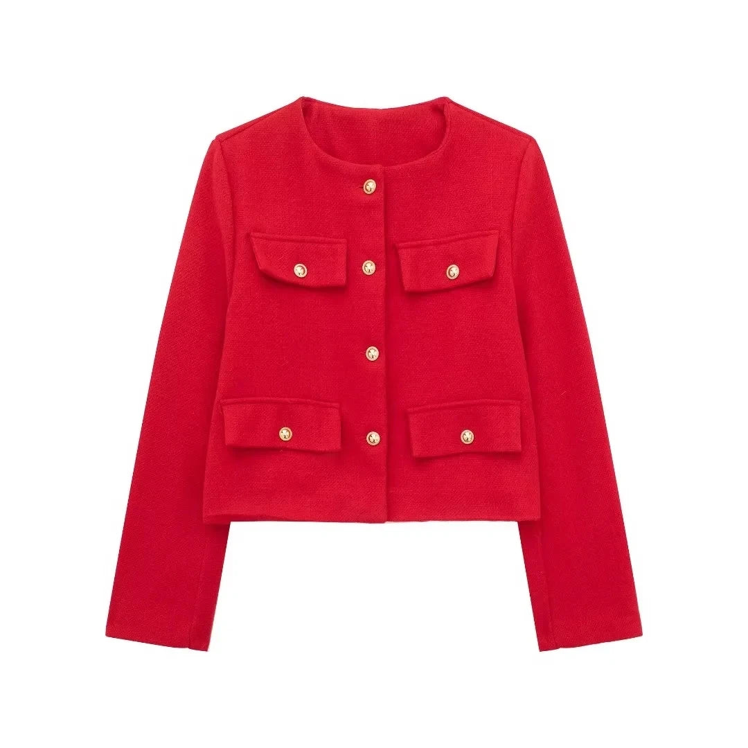 Red textured Jacket on a white background