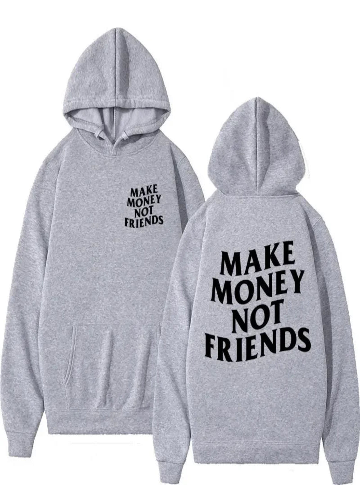 Gray Loose-Fit Printed Hoodie