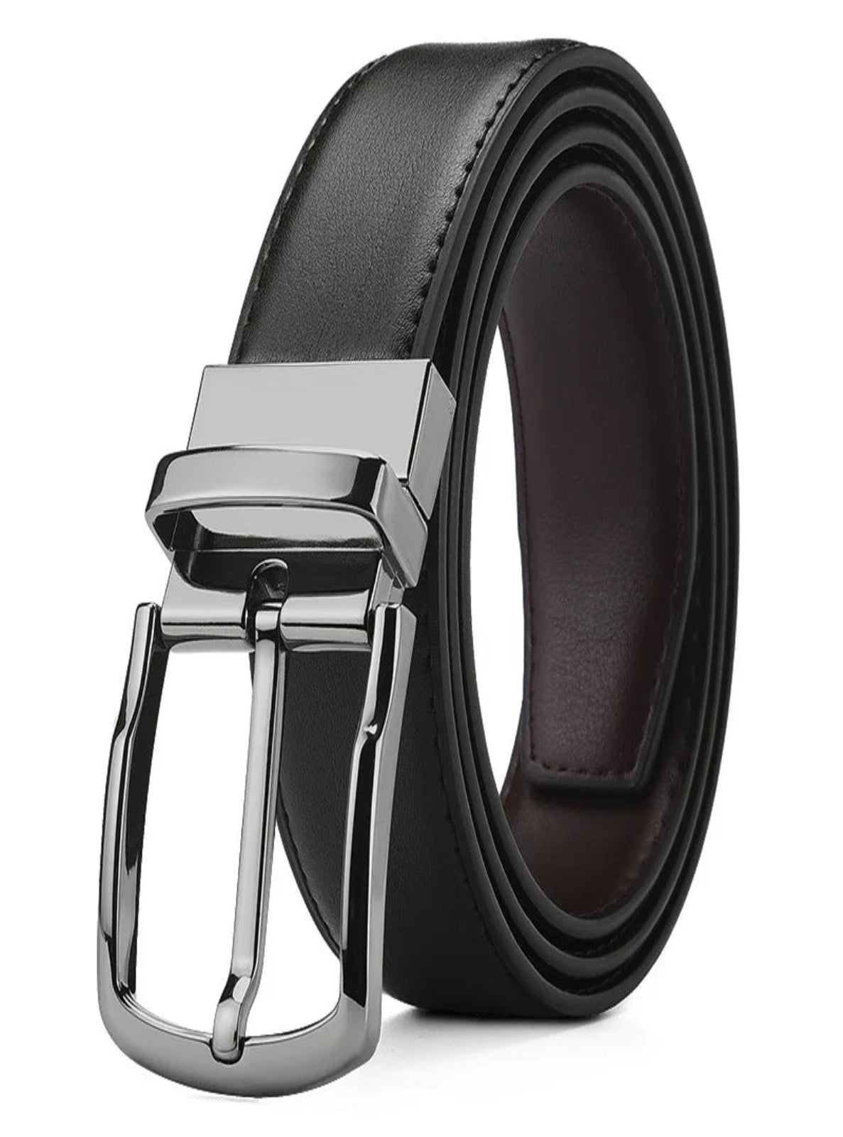 Reversible black Leather Belt