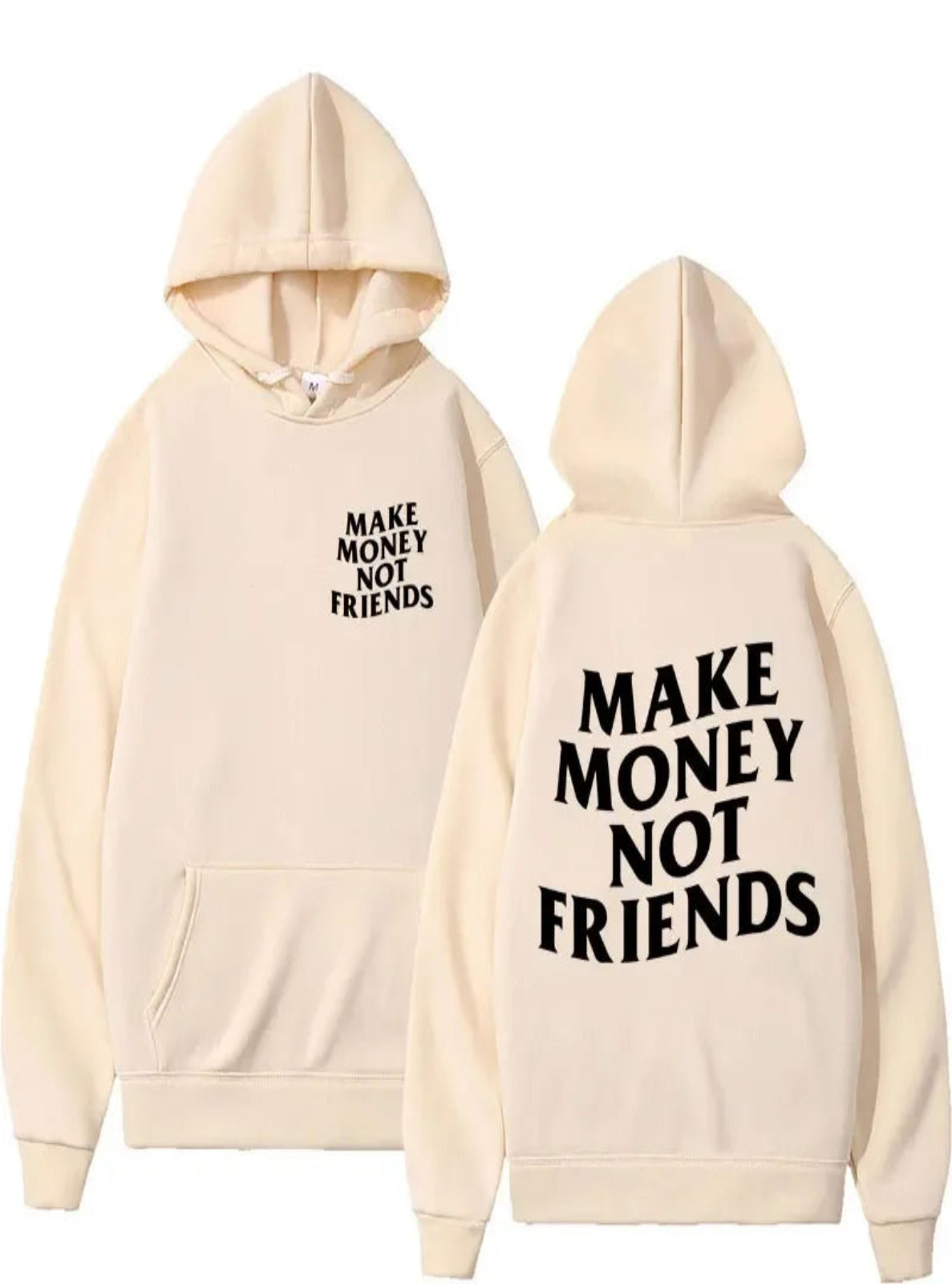 Sand Loose-Fit Printed Hoodie