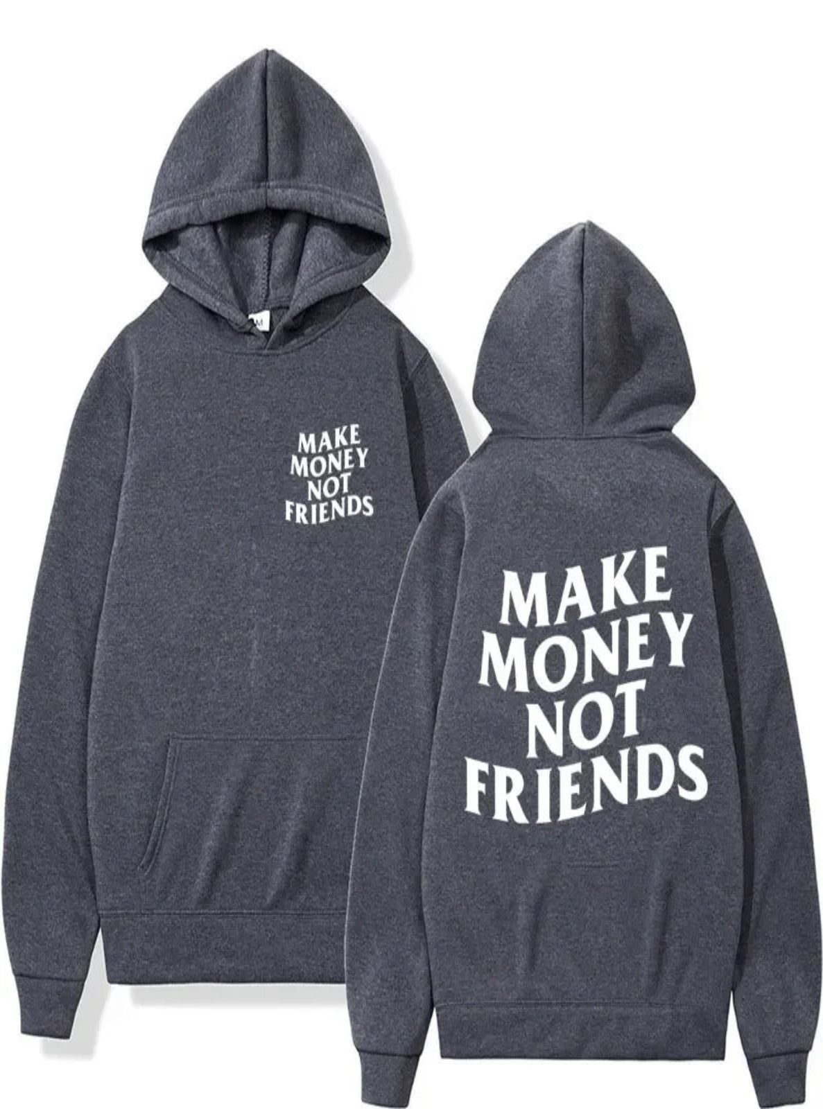 Gray Loose-Fit Printed Hoodie