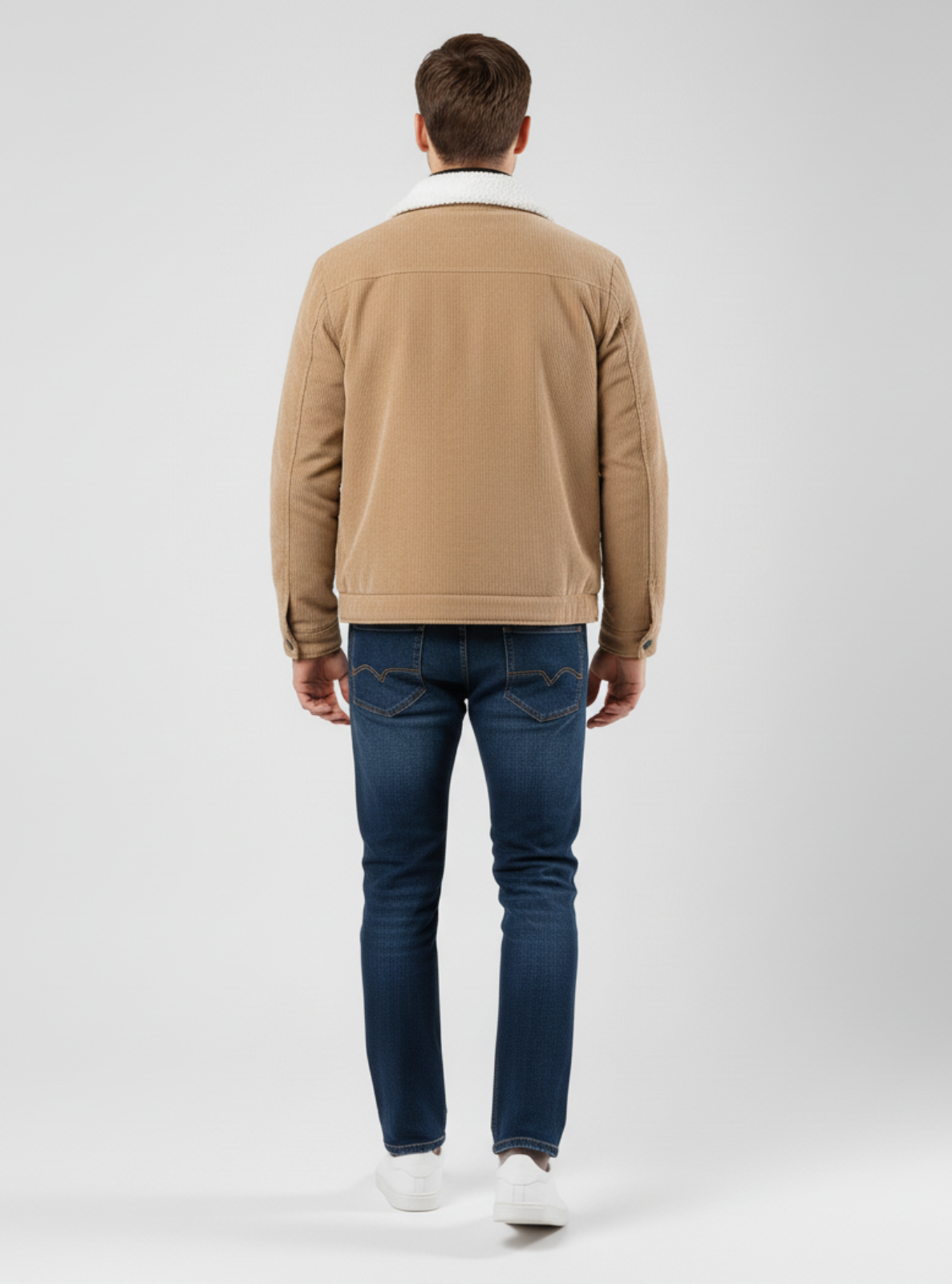 Sherpa-Collar Corduroy Jacket