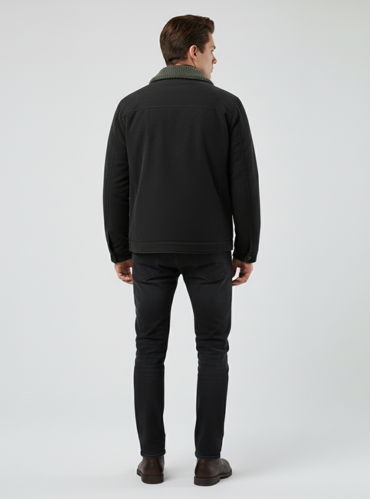 Sherpa-Collar Corduroy Jacket