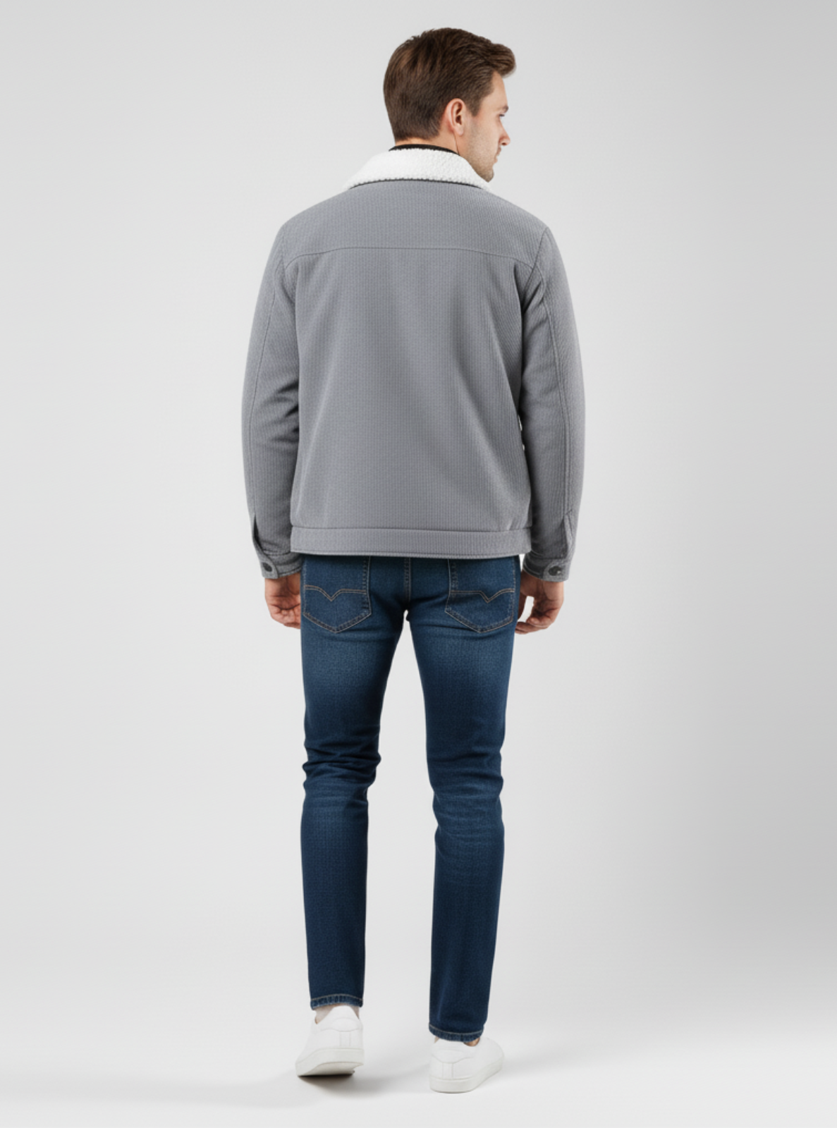 Sherpa-Collar Corduroy Jacket