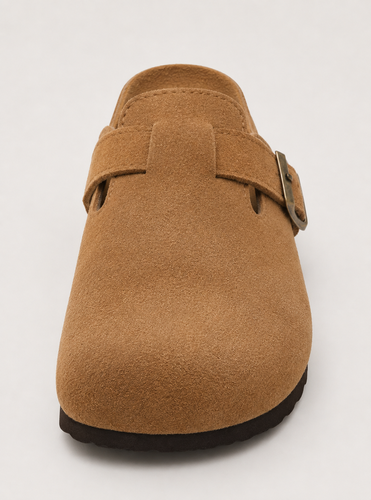 Suede Buckle Clogs
