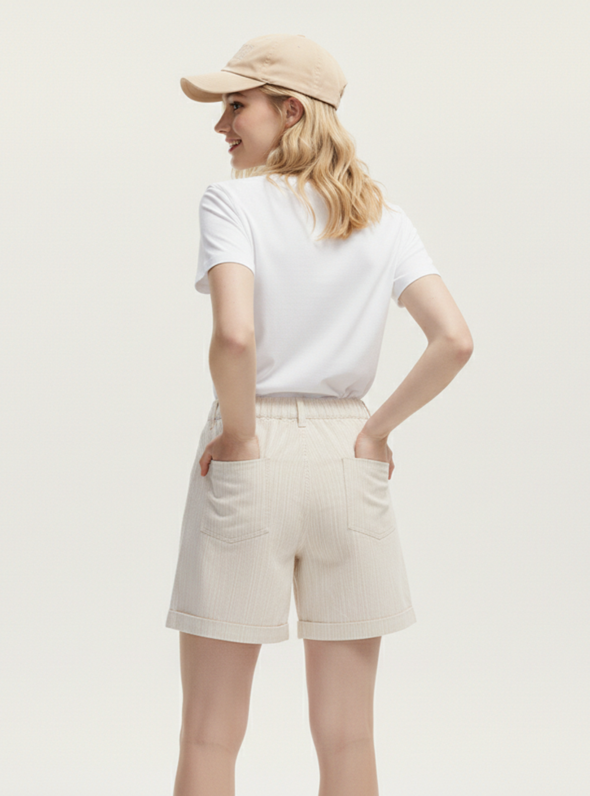 Tailored Stripe-Texture Utility Short