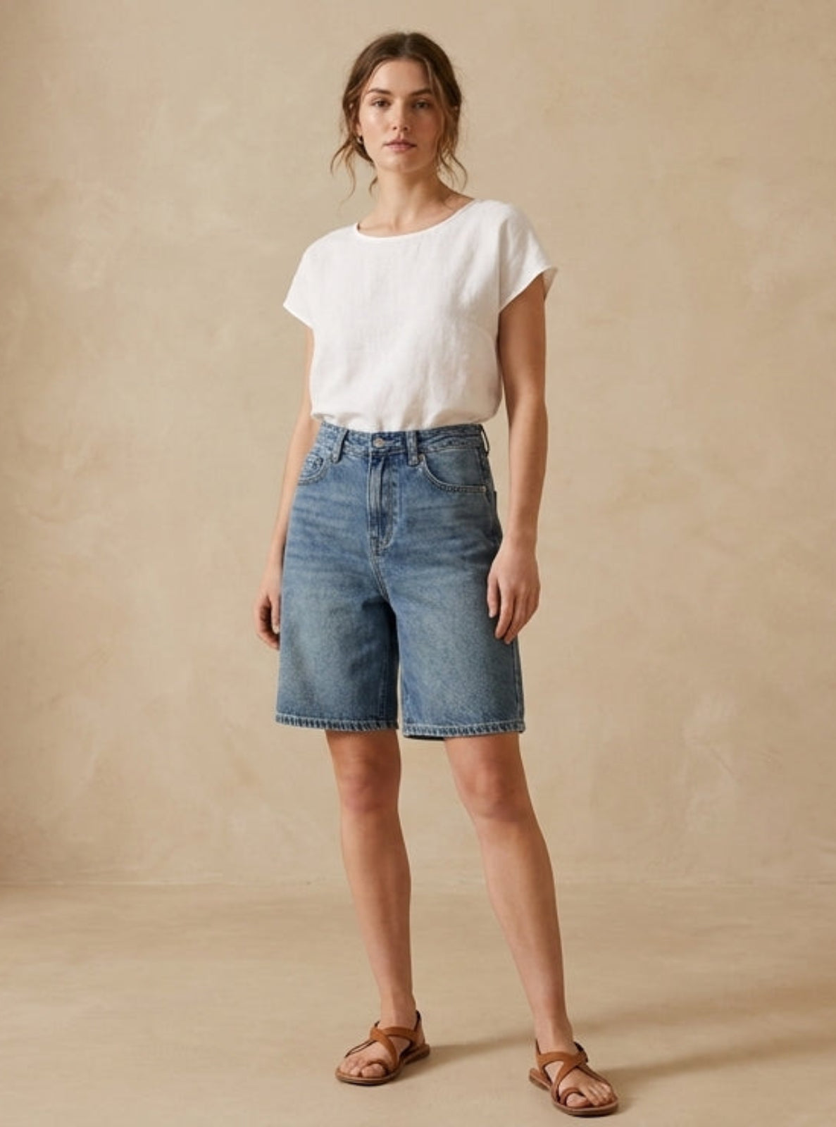 Denim Bermuda Shorts