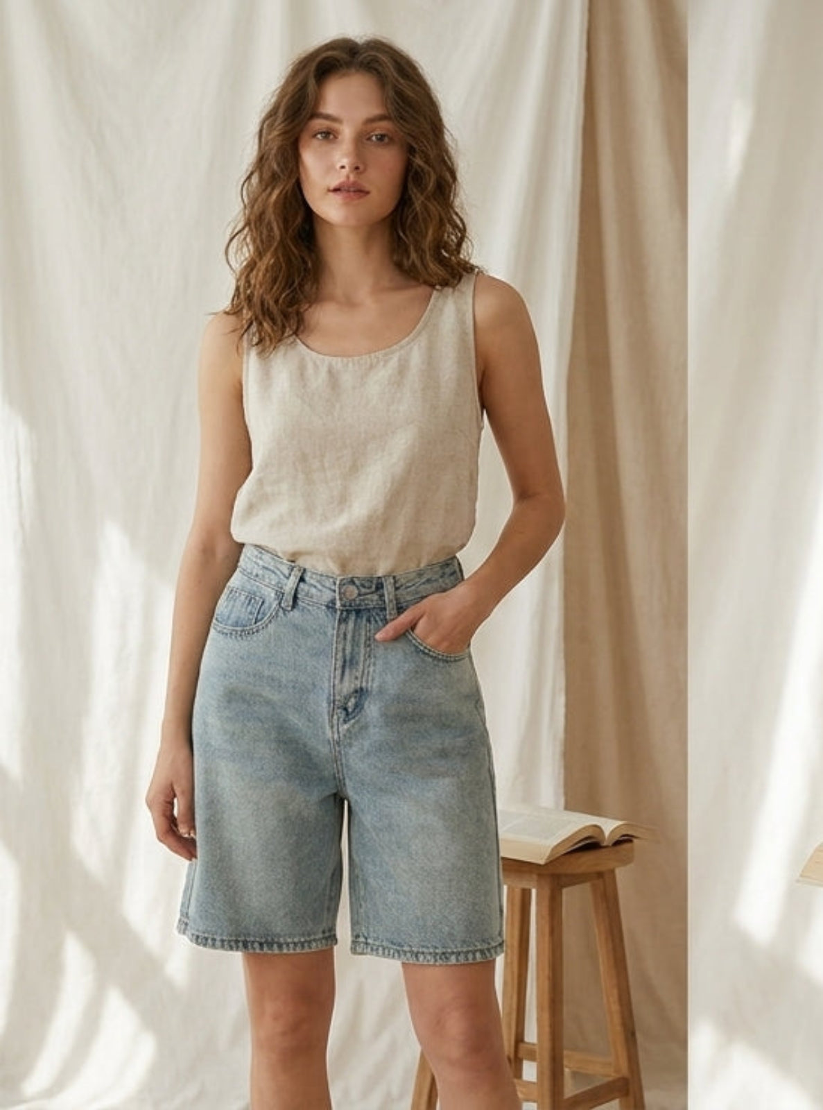 Denim Bermuda Shorts