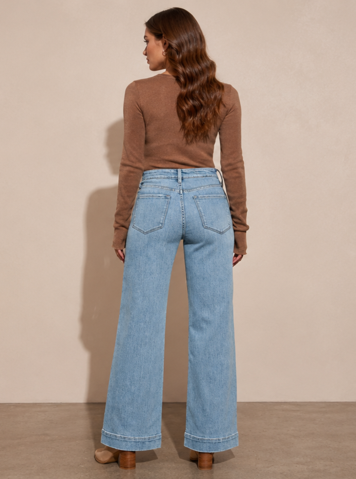 Front-Pocket Wide-Leg Jeans