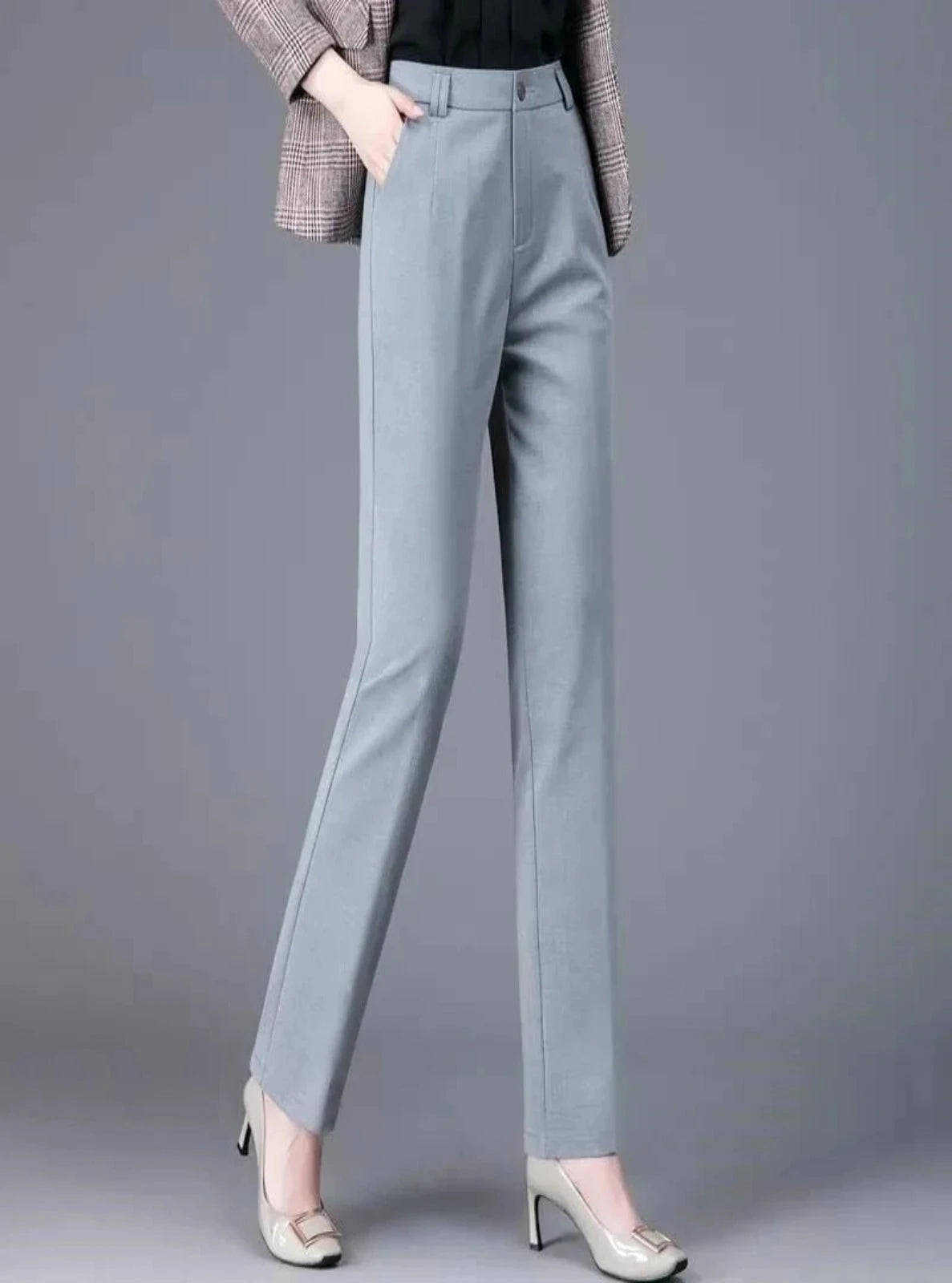 High Waisted Slim Fit Pants