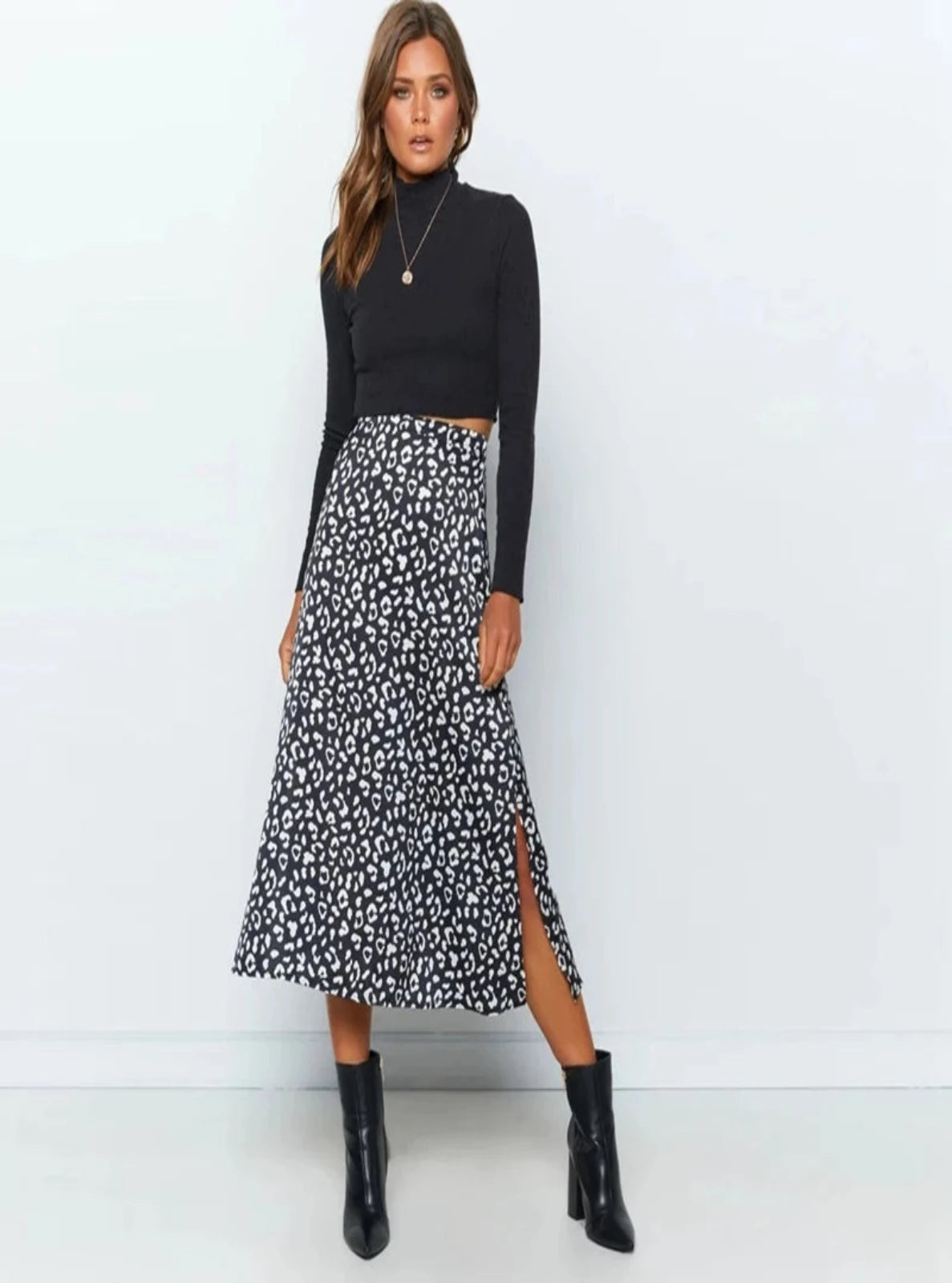 Jacquard-knit Maxi Skirt