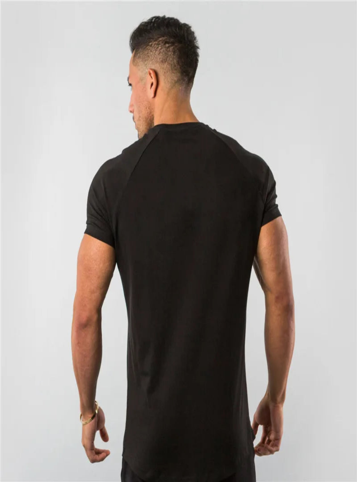 Black Muscle-Fit Sports Shirt