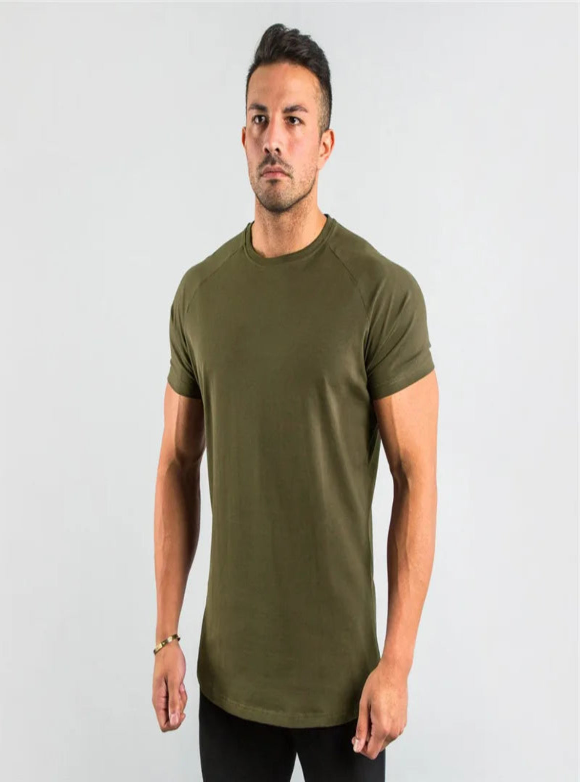 Olive Muscle-Fit Sports Shirt