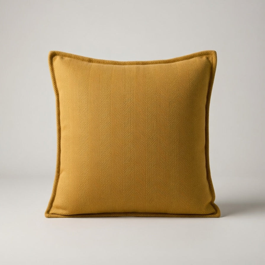 Yellow pillow on a light gray background