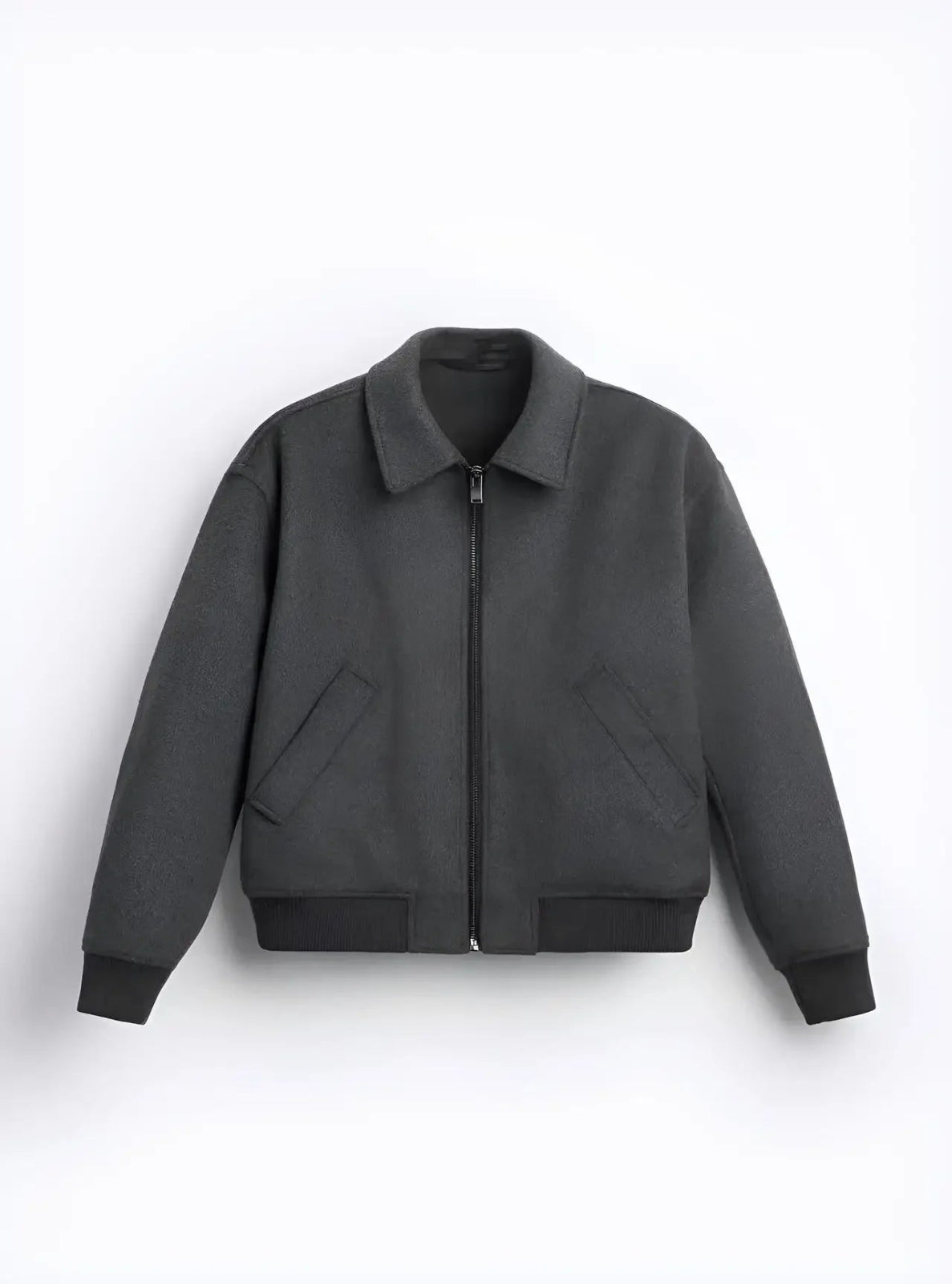 Dark gray jacket on a white background