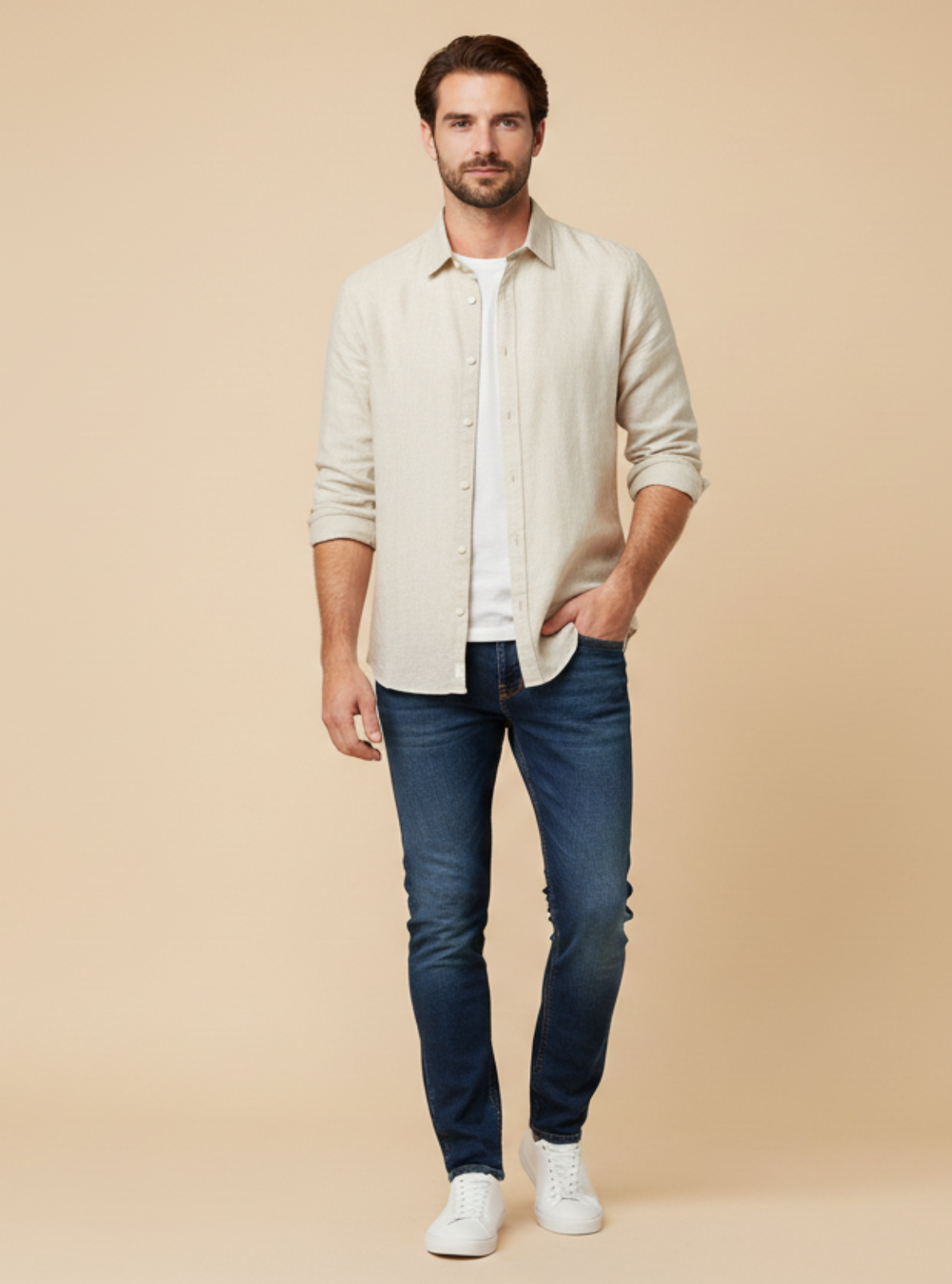 Regular Fit Linen-Blend Shirt