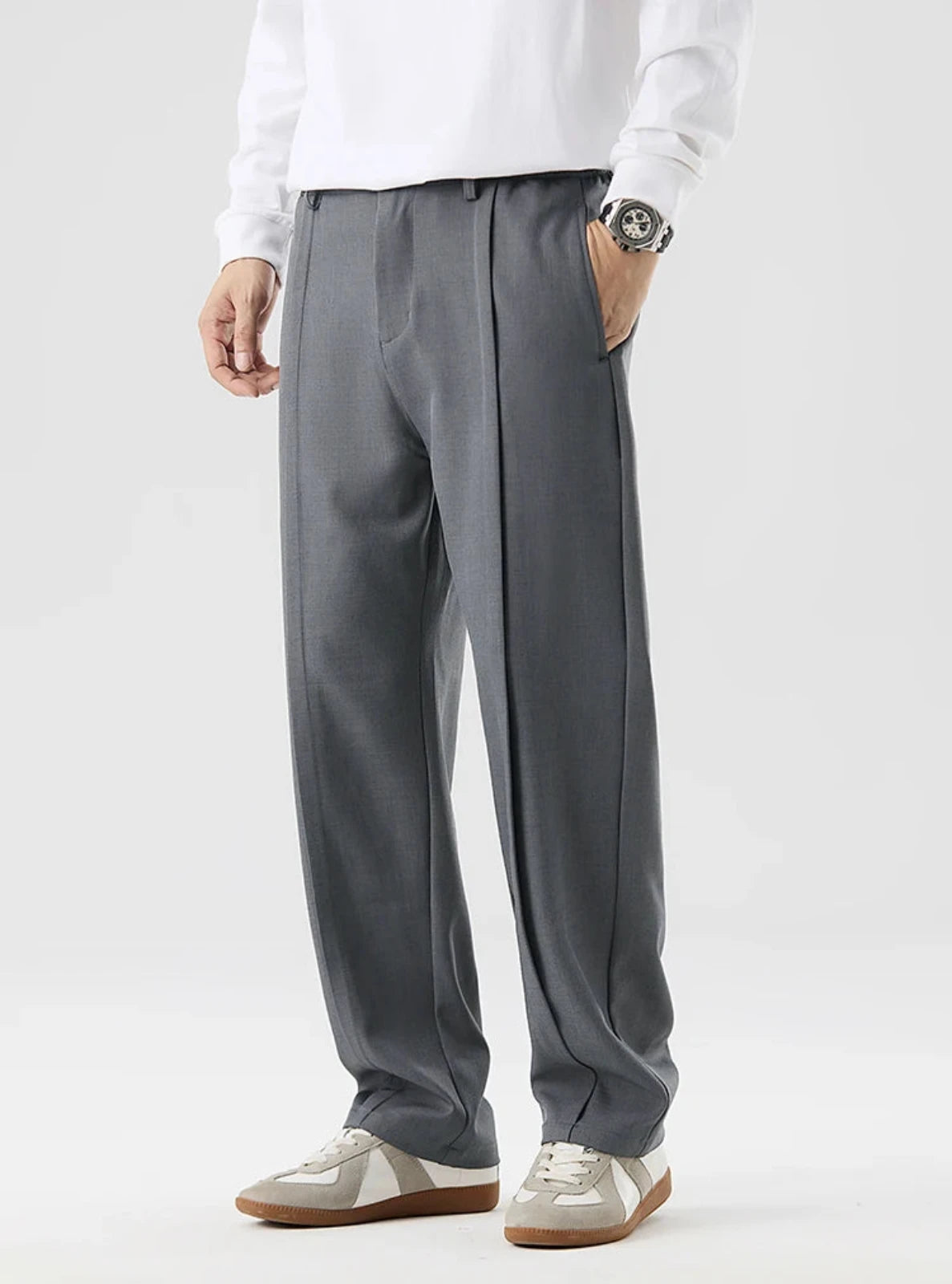 Wide Leg Pleated Slacks