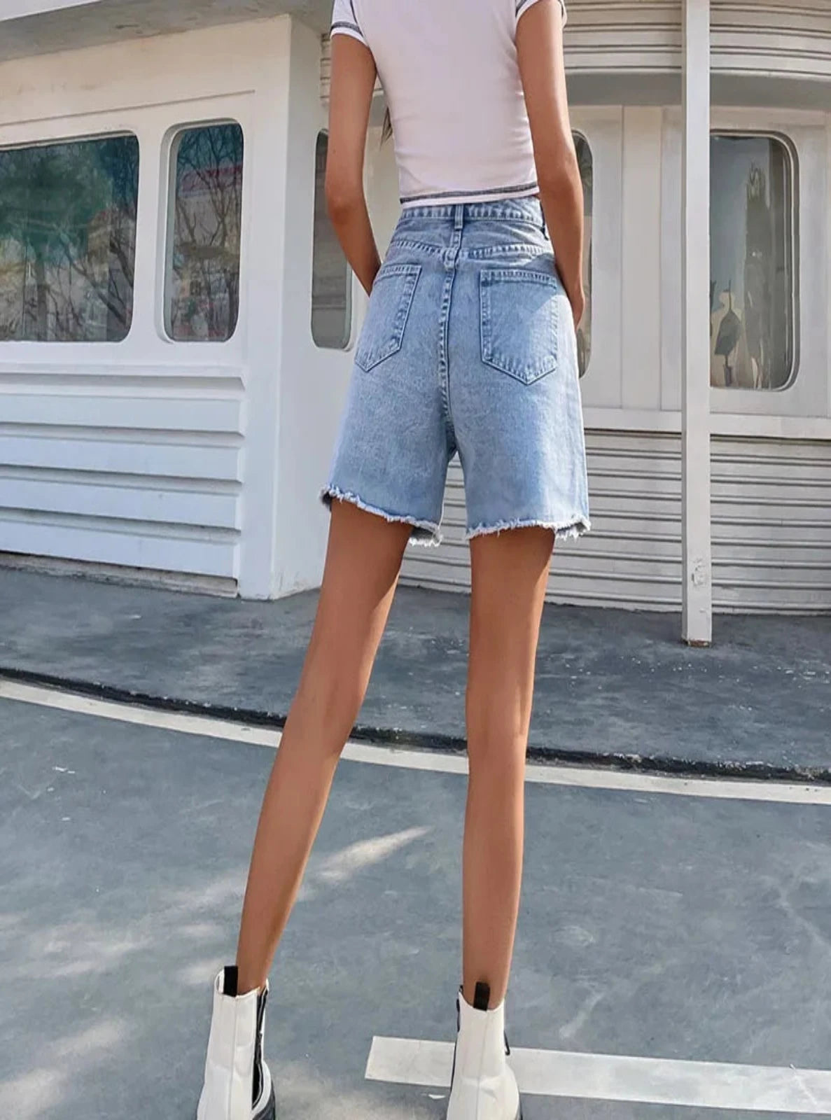 High Waist Denim Shorts