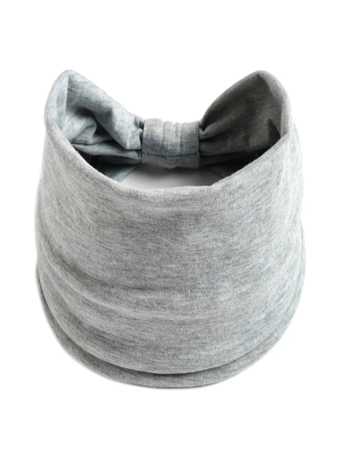 Gray headband with a bow on a white background