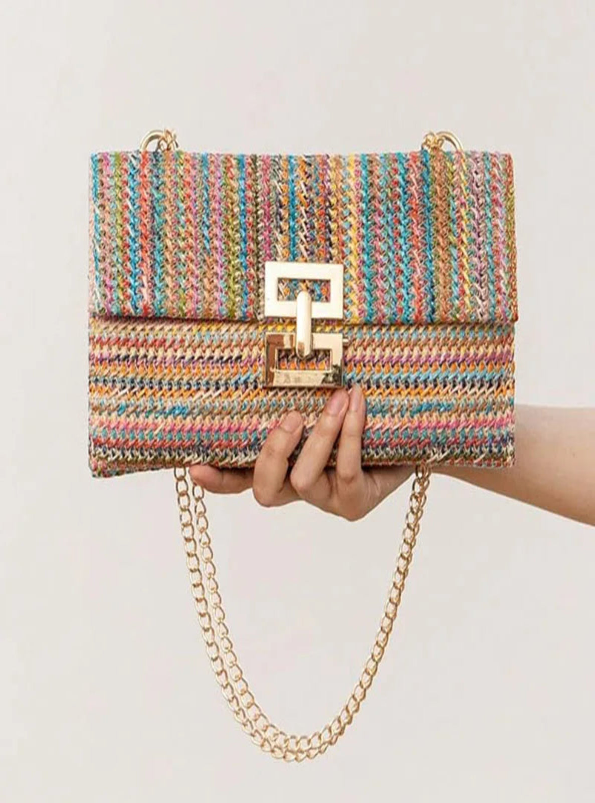 Straw Clutch Shoulder Bag