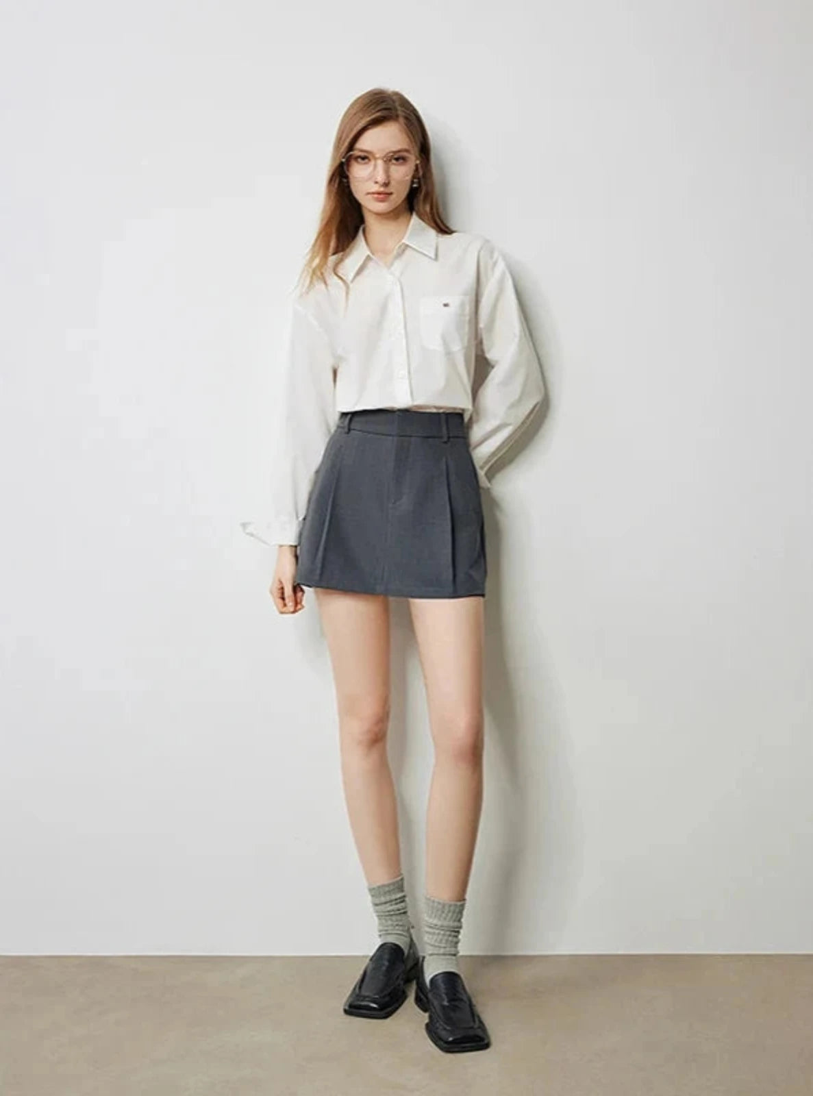 Structured Twill Mini Skirt