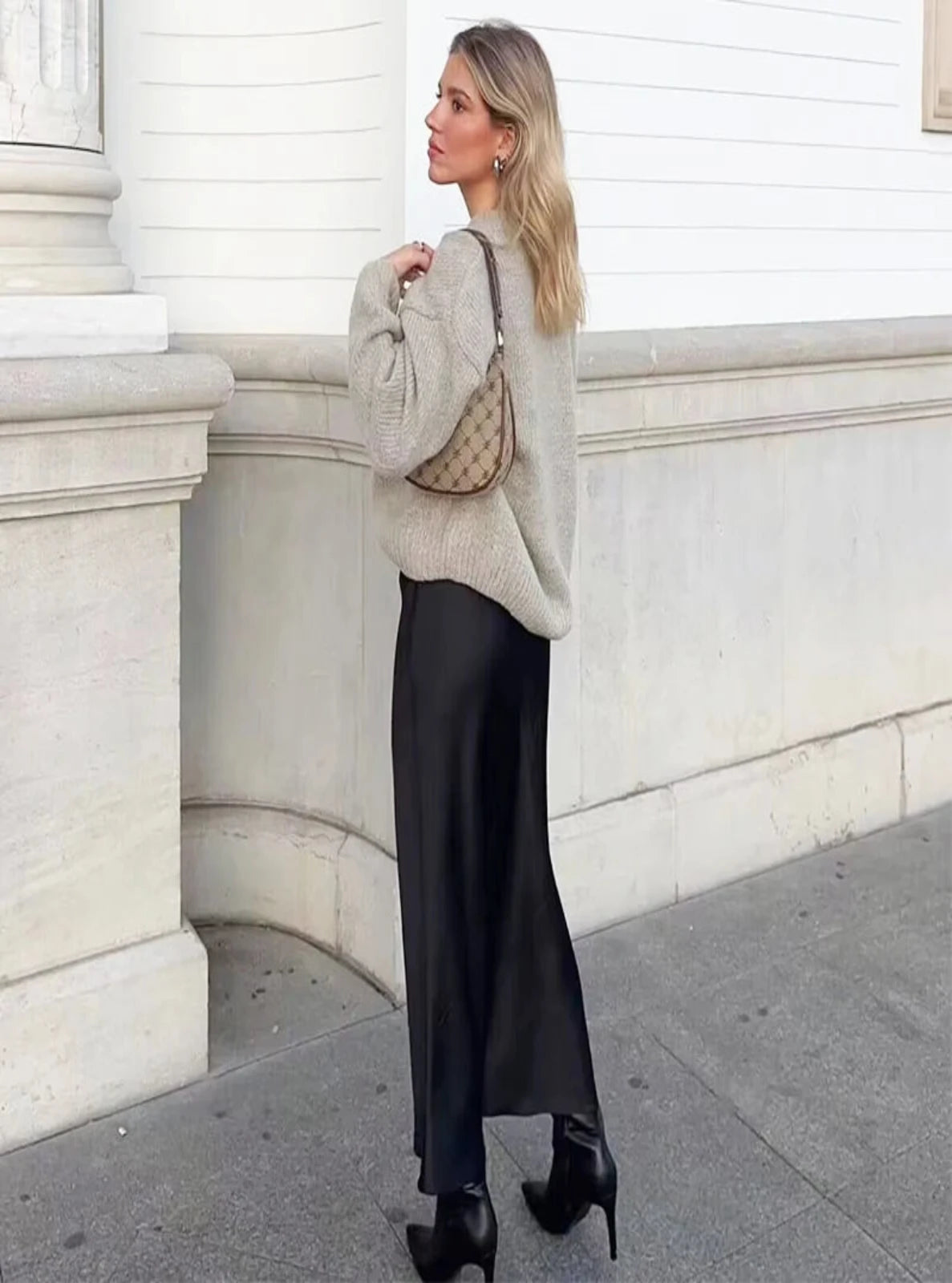 Satin Midi Skirt