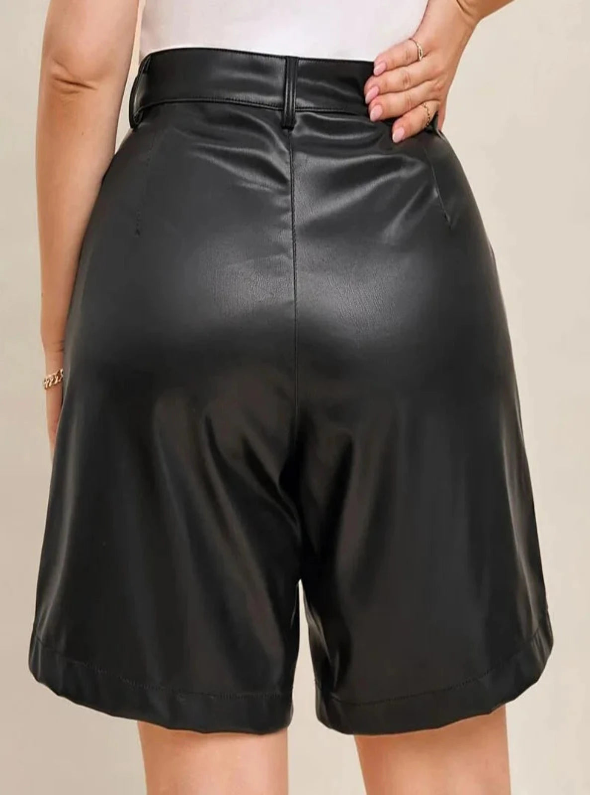 High Waist Leather Shorts