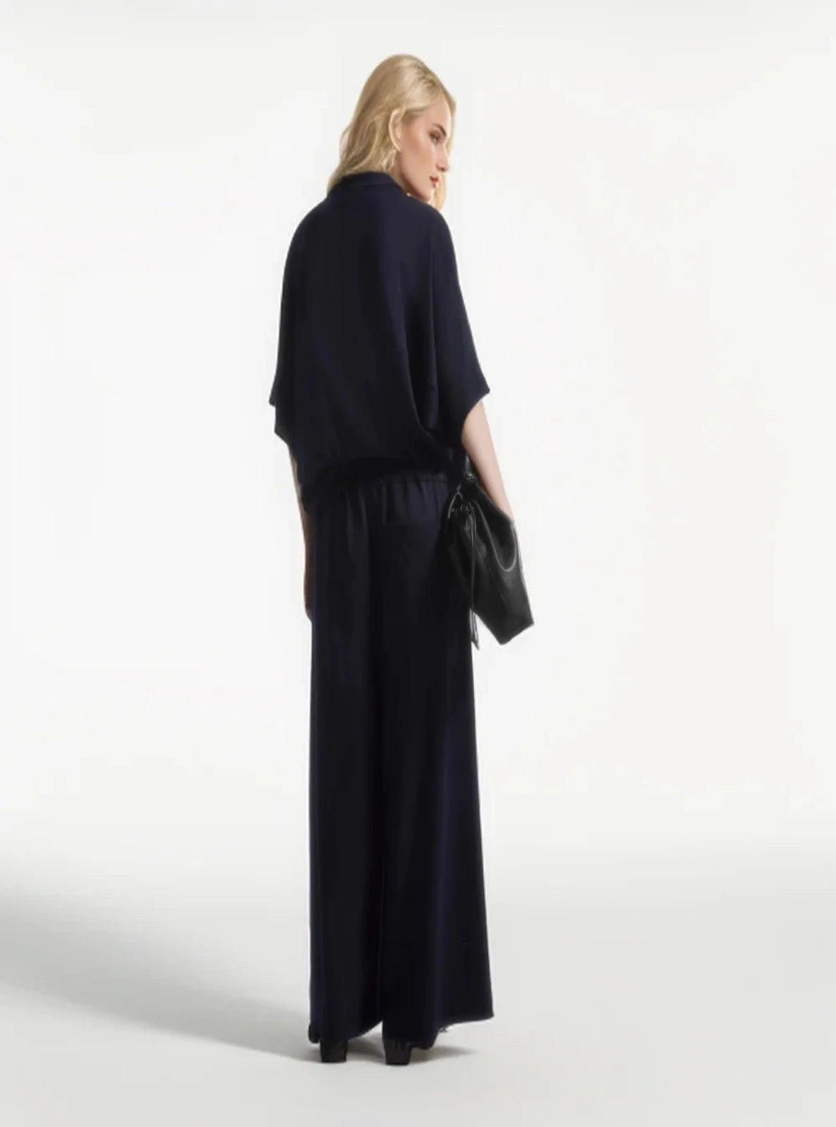 Wide-leg Twill Pants