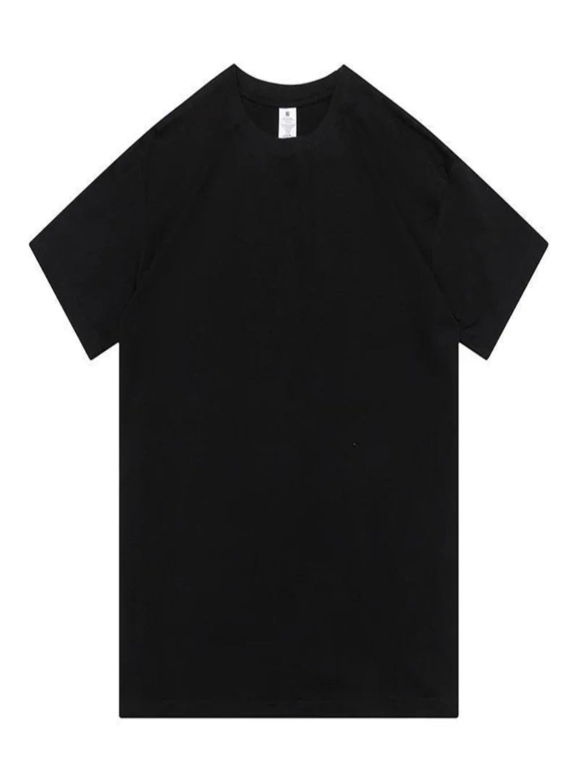 Black t-shirt on a white background
